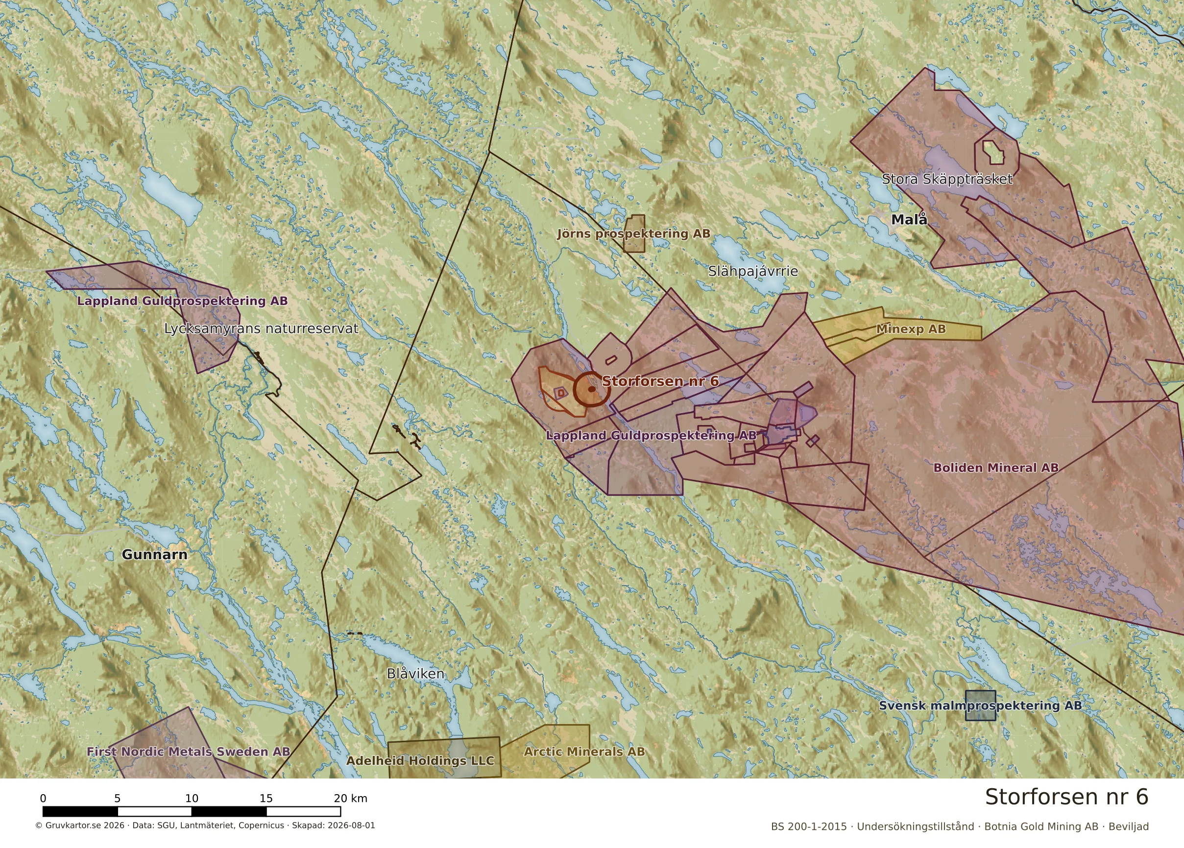 Översiktskarta över Storforsen nr 6 i sitt landskap