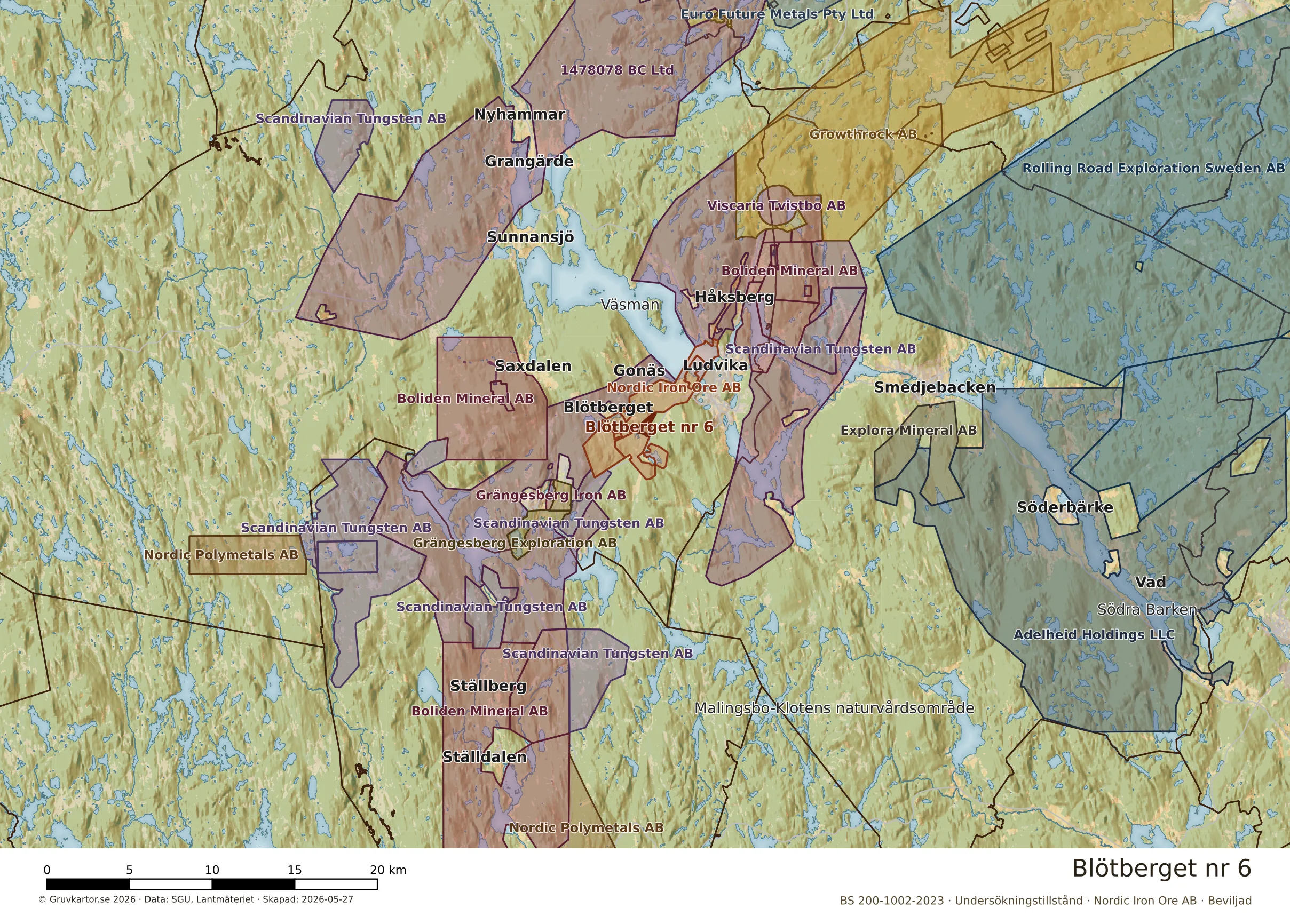 Översiktskarta över Blötberget nr 6 i sitt landskap