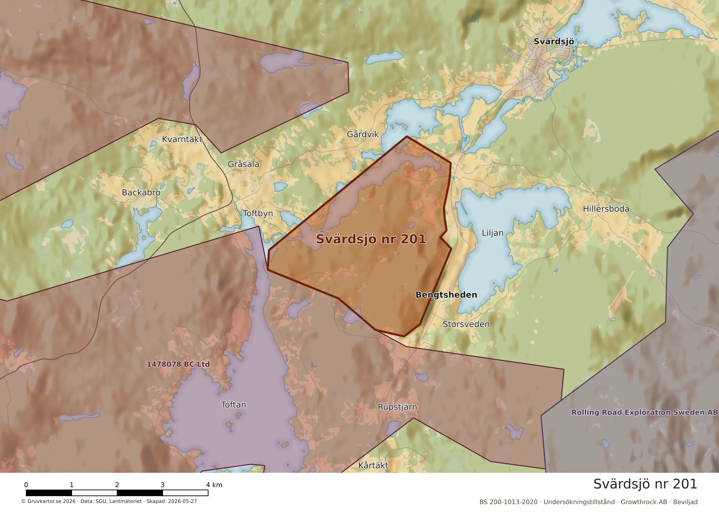 Närkarta över Svärdsjö nr 201
