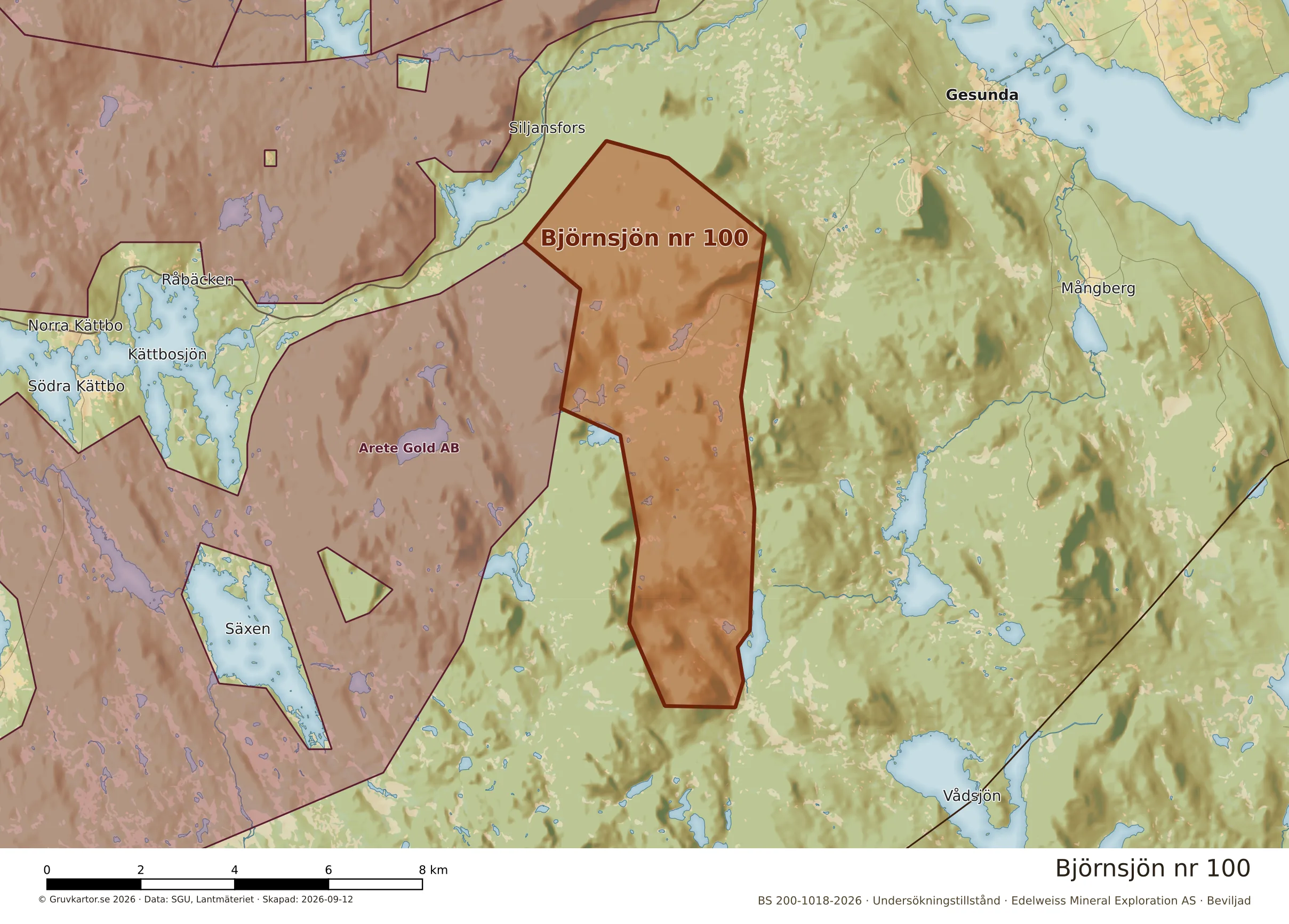 Närkarta över Björnsjön nr 100