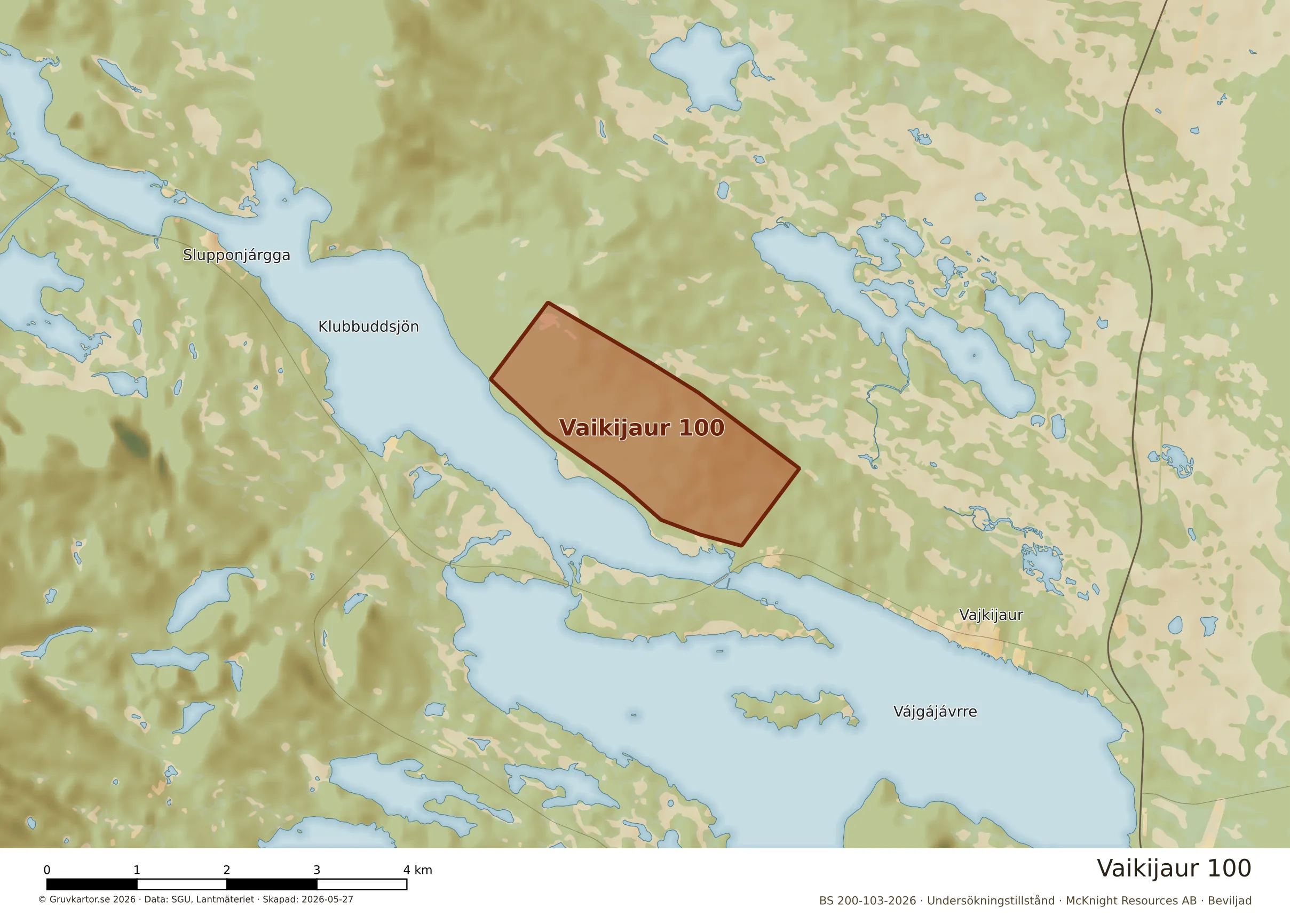 Närkarta över Vaikijaur 100