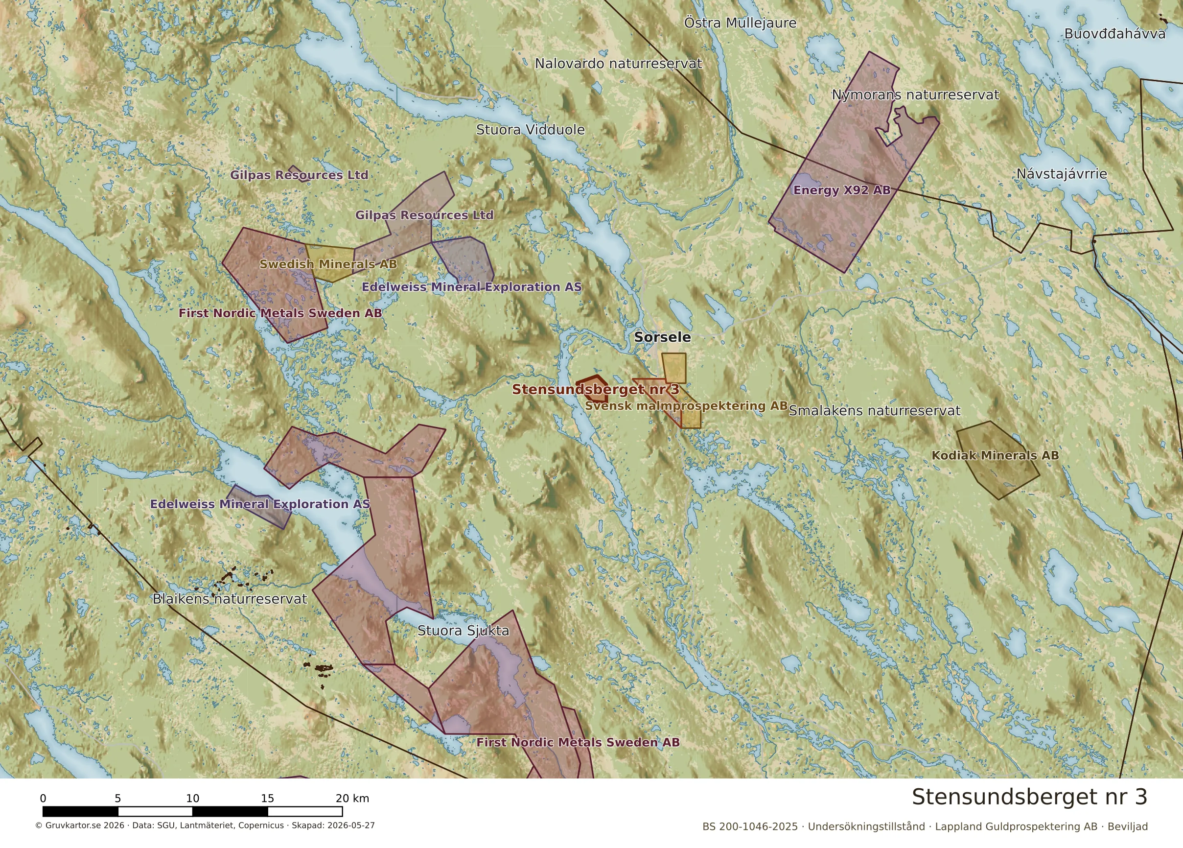 Översiktskarta över Stensundsberget nr 3 i sitt landskap