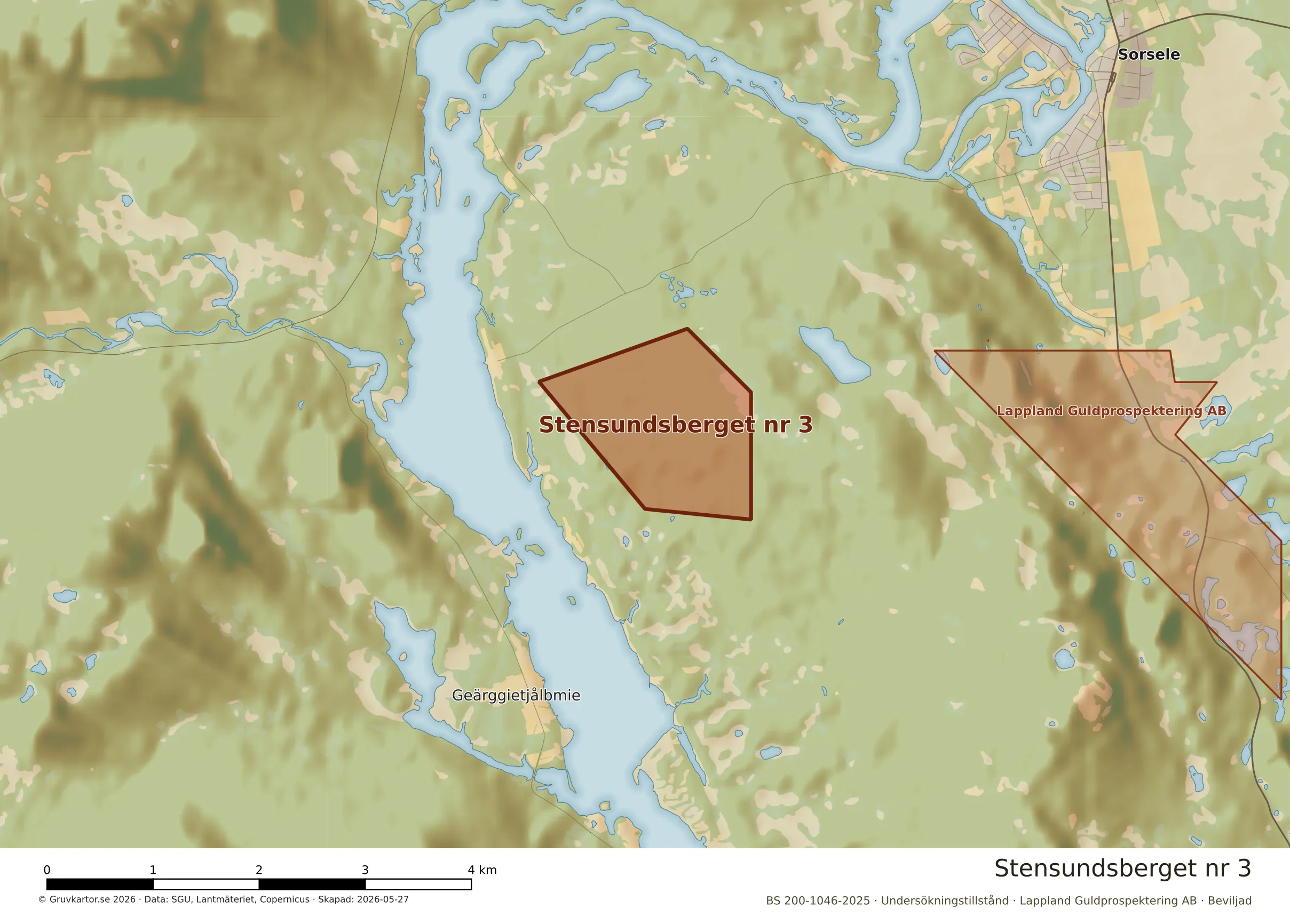 Närkarta över Stensundsberget nr 3