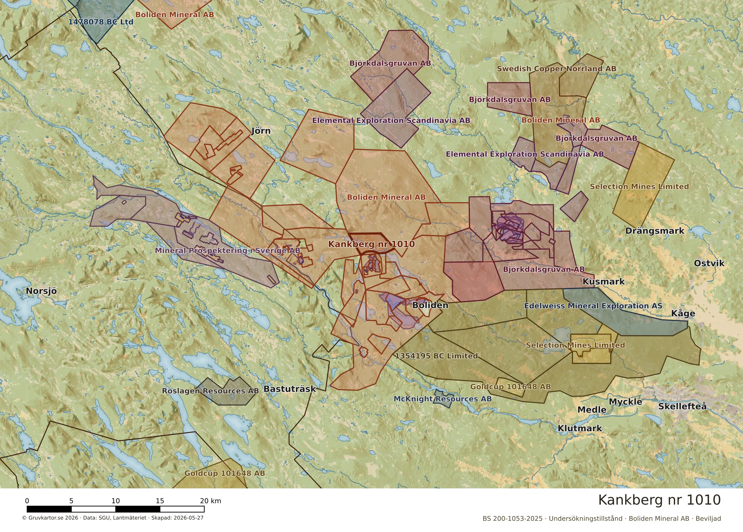 Översiktskarta över Kankberg nr 1010 i sitt landskap