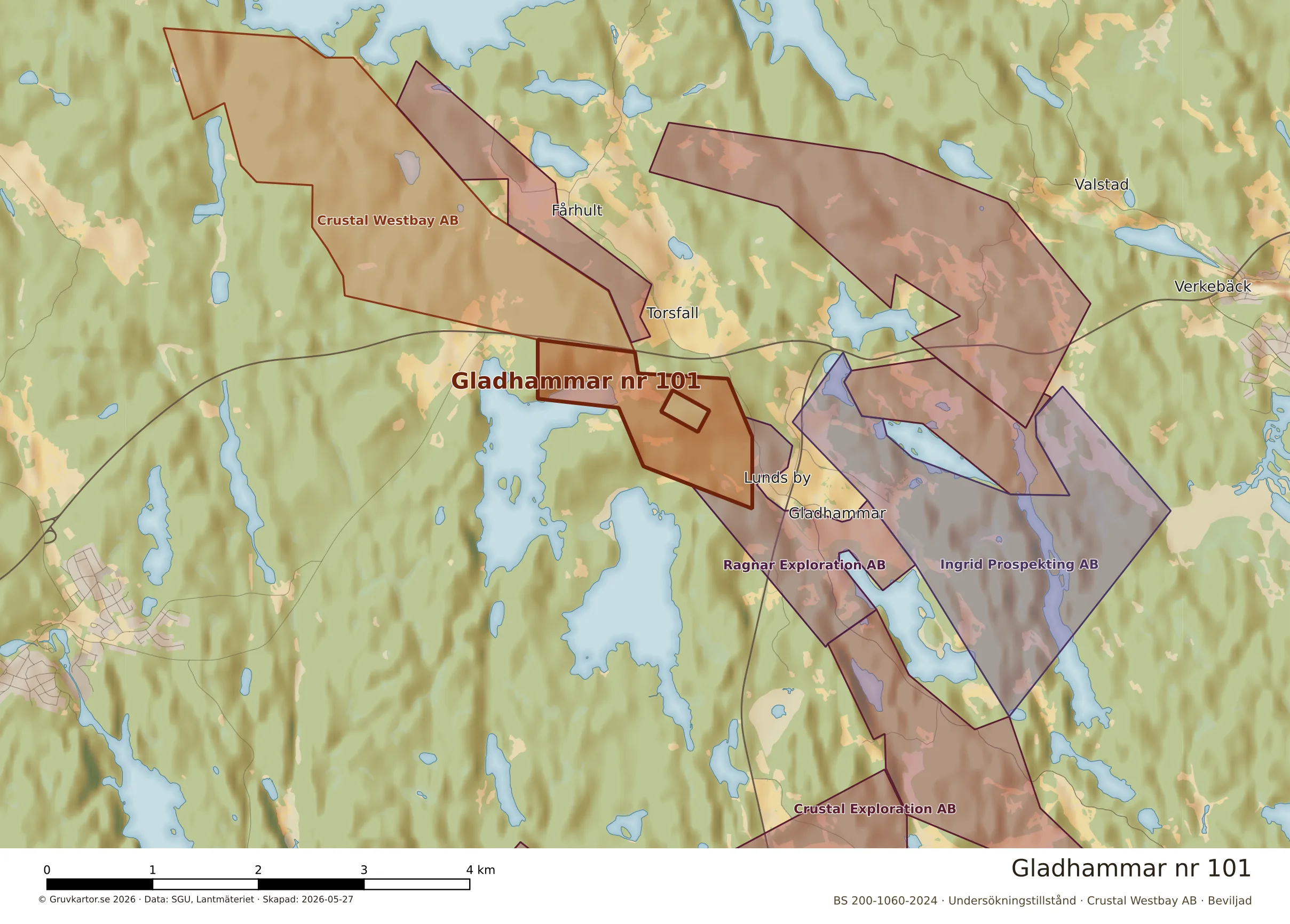 Närkarta över Gladhammar nr 101