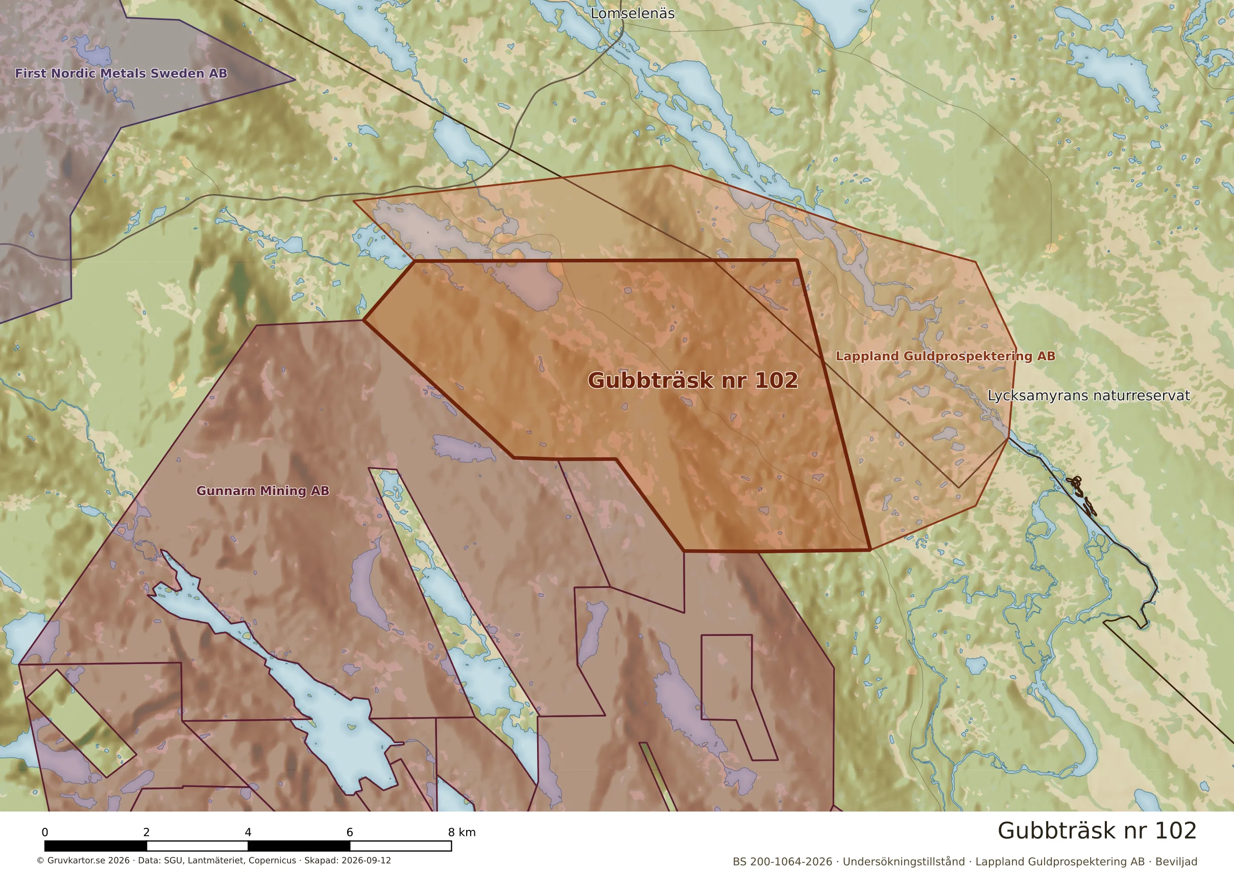 Närkarta över Gubbträsk nr 102