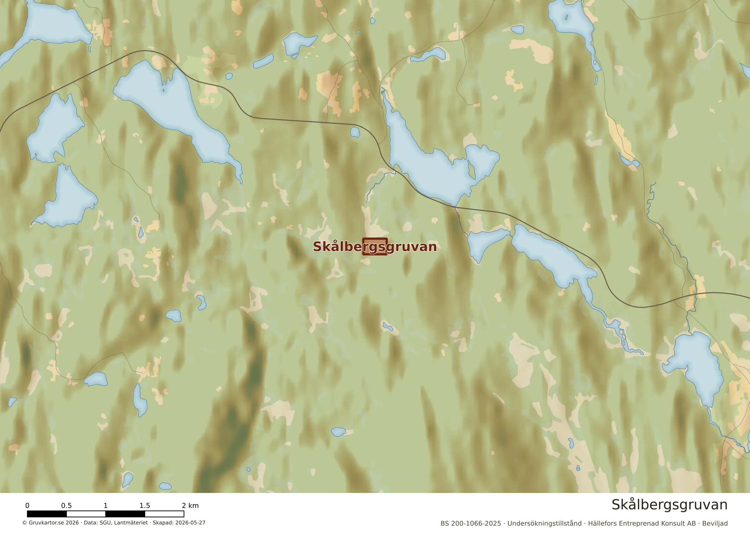 Närkarta över Skålbergsgruvan