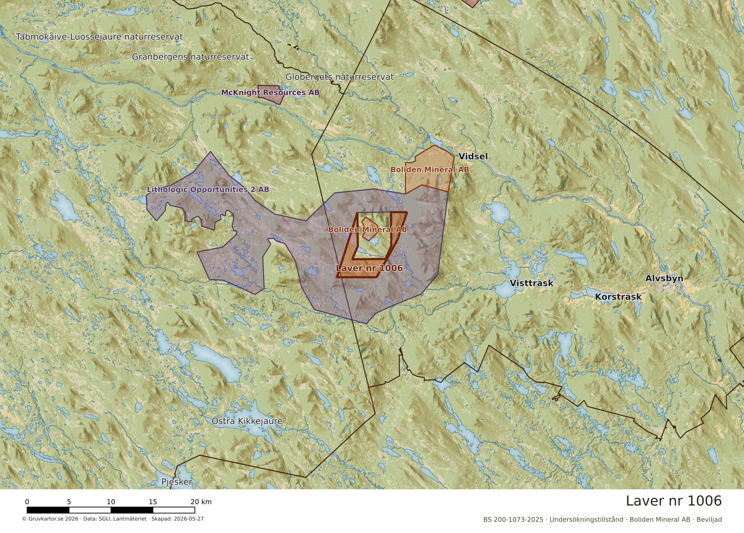 Översiktskarta över Laver nr 1006 i sitt landskap