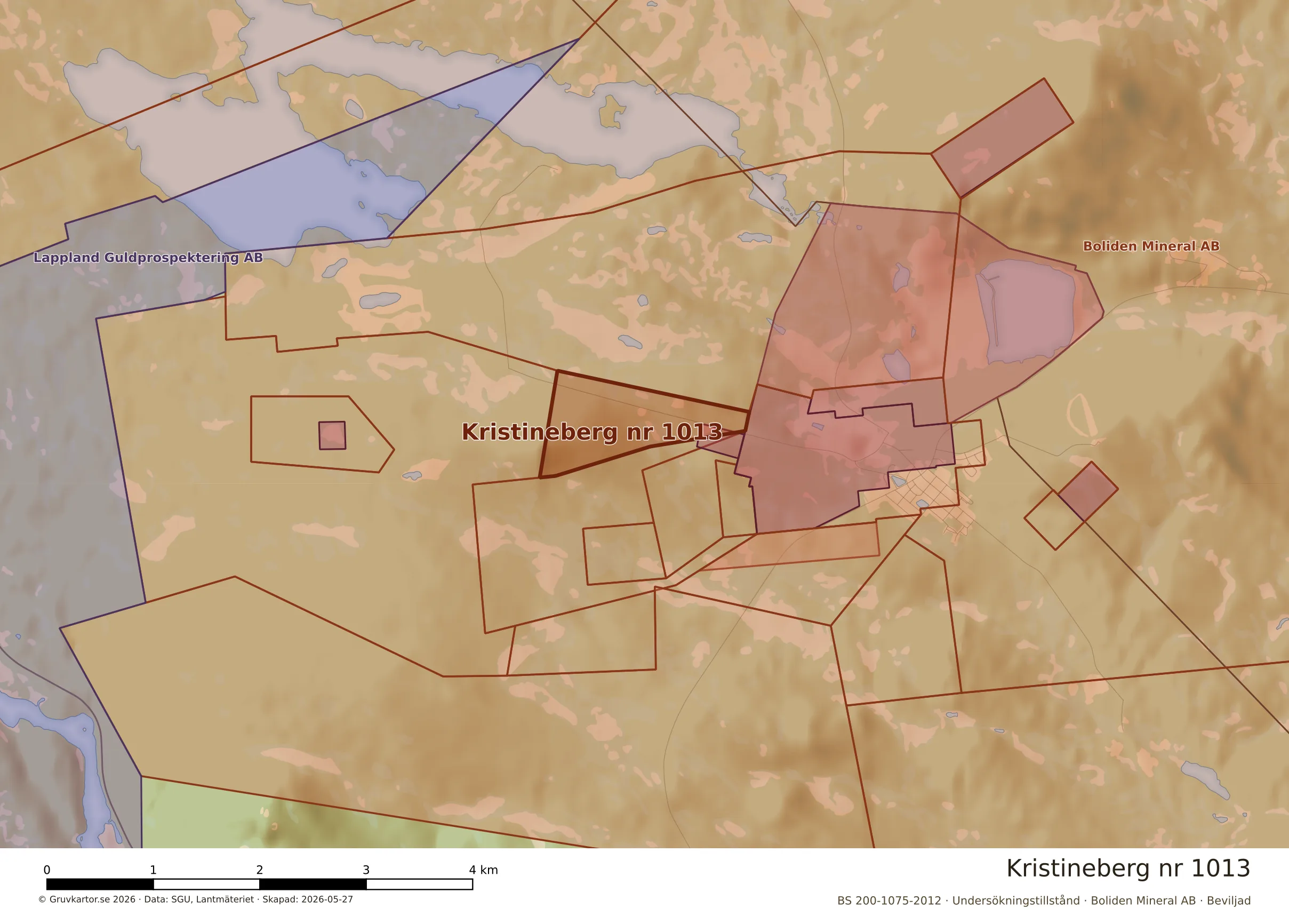 Närkarta över Kristineberg nr 1013