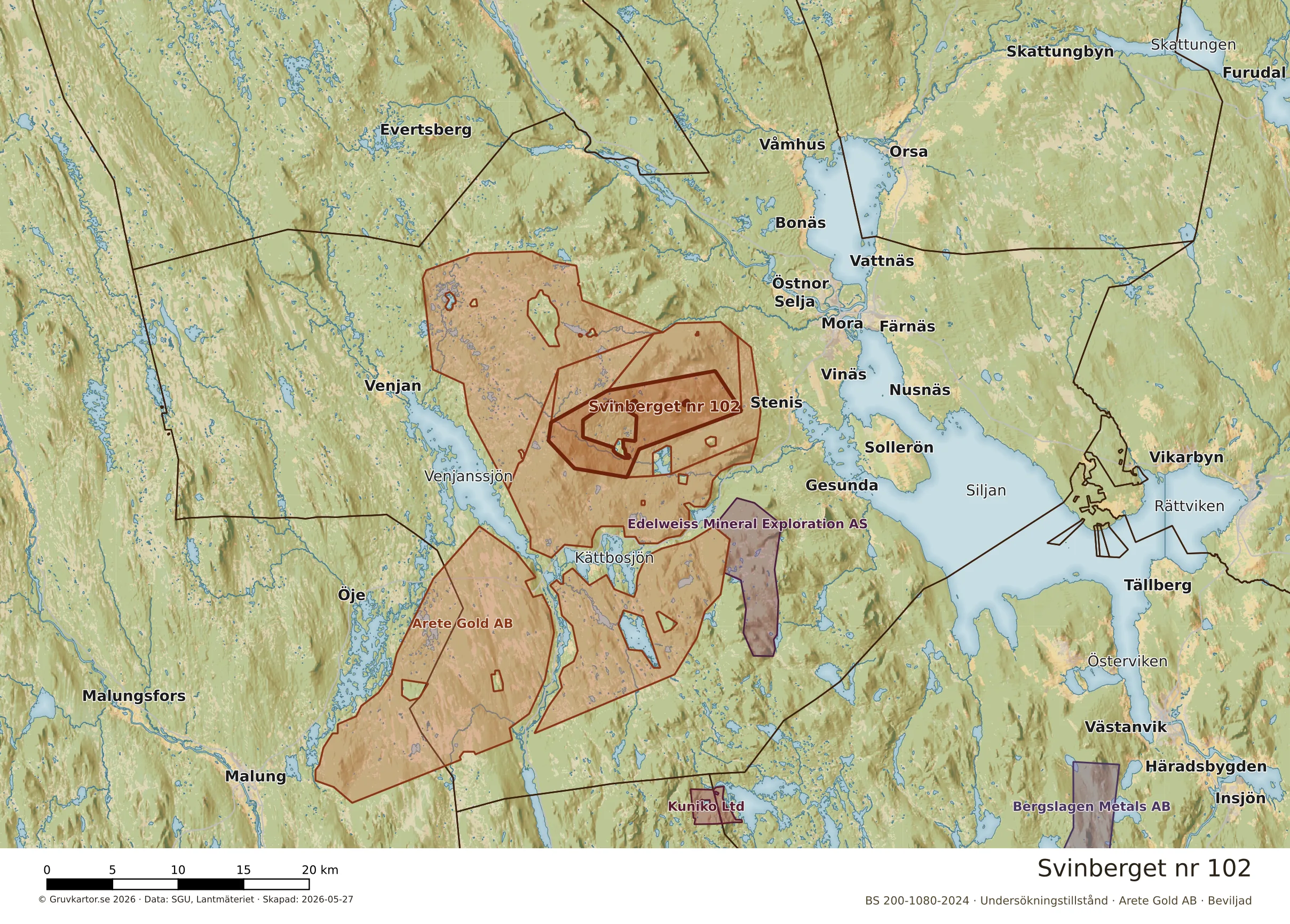 Översiktskarta över Svinberget nr 102 i sitt landskap