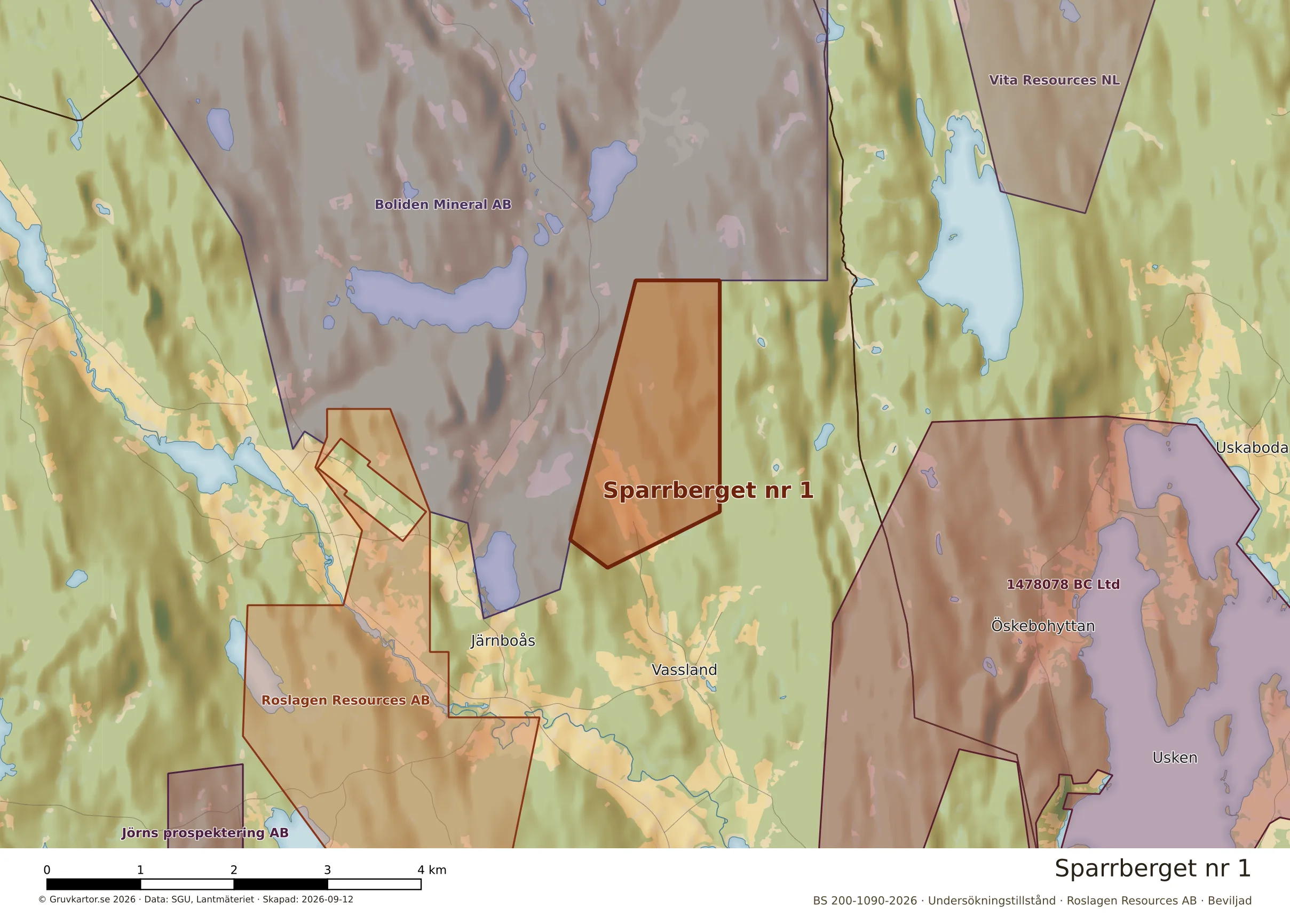 Närkarta över Sparrberget nr 1