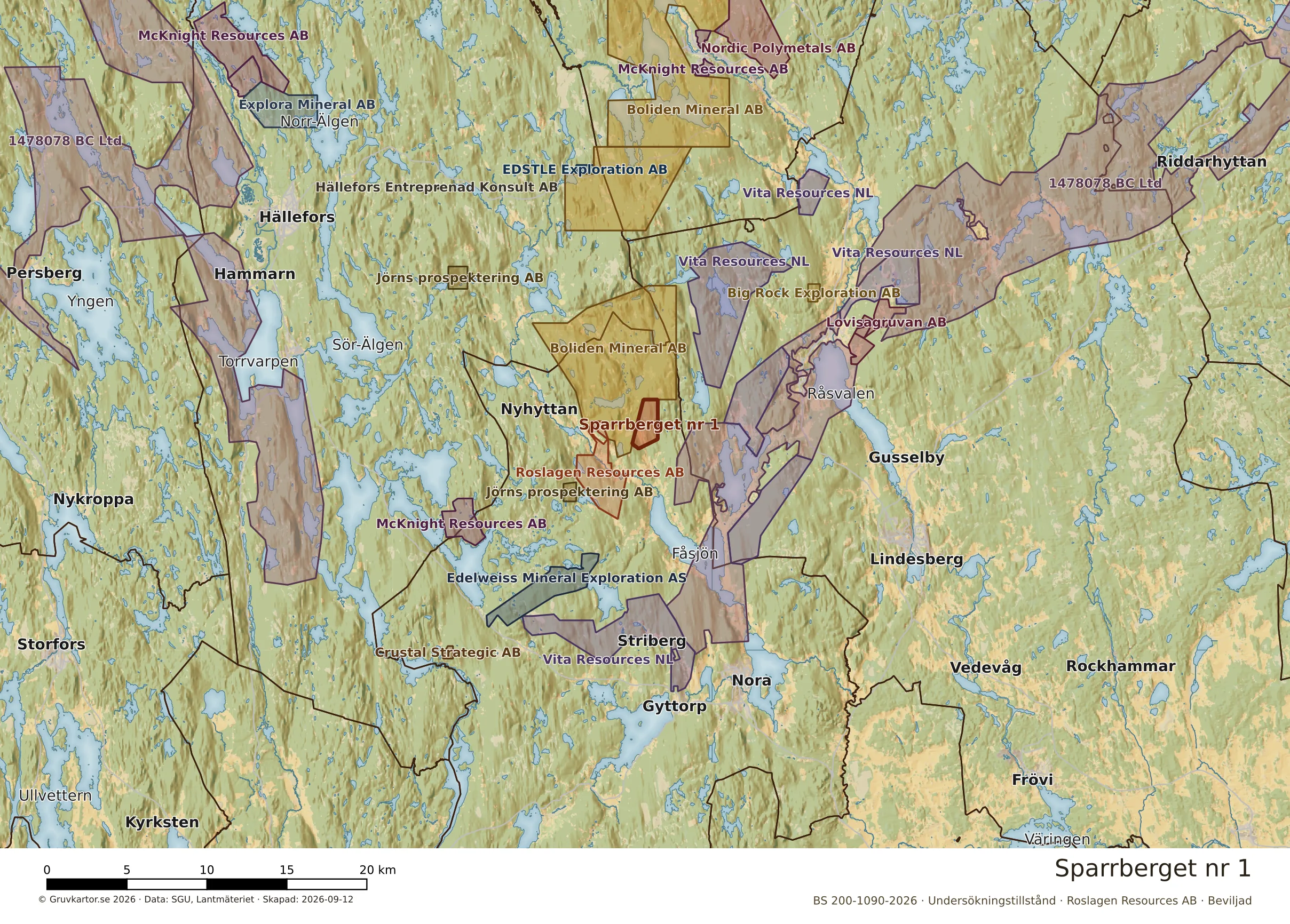 Översiktskarta över Sparrberget nr 1 i sitt landskap