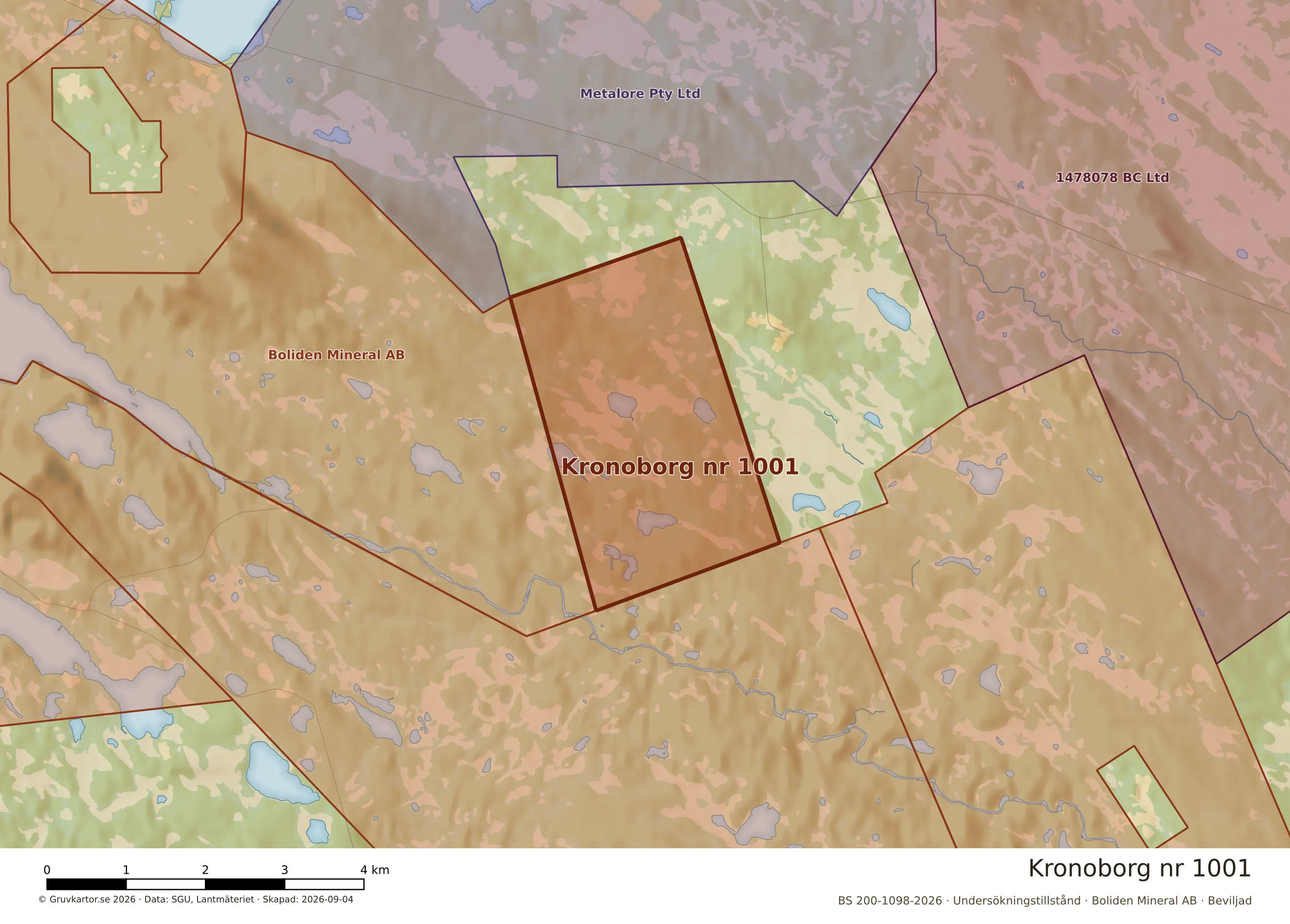 Närkarta över Kronoborg nr 1001