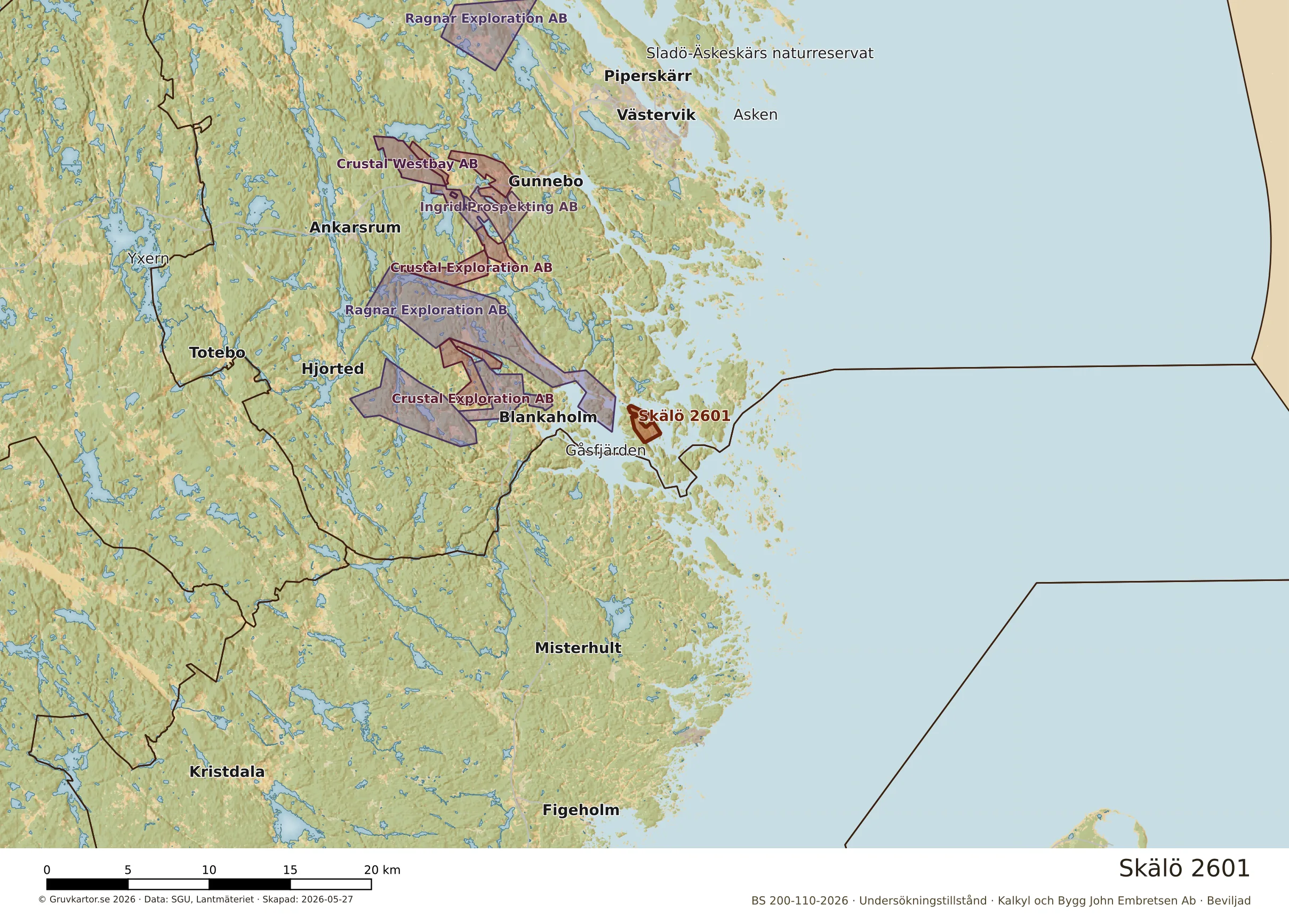 Översiktskarta över Skälö 2601 i sitt landskap