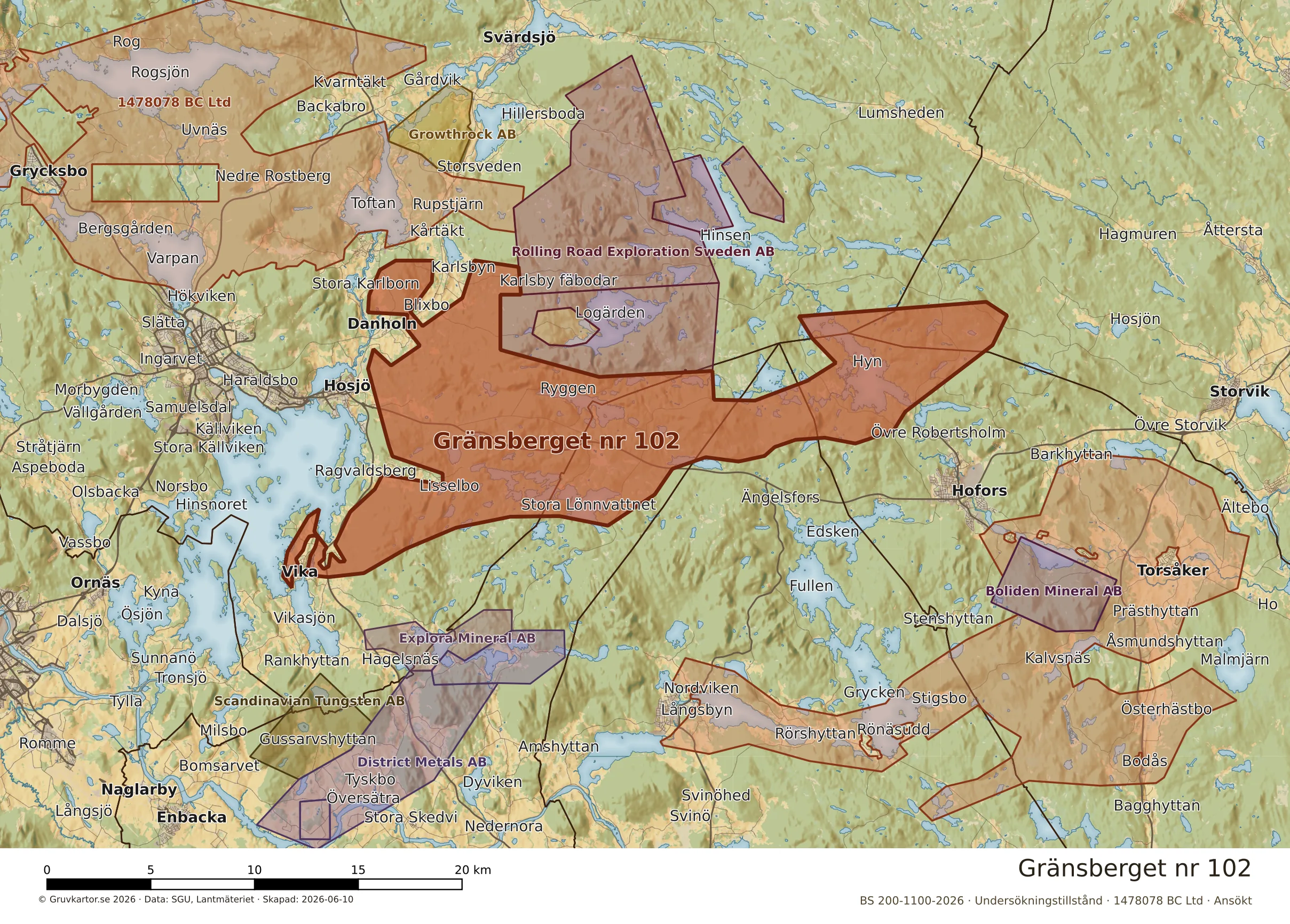 Närkarta över Gränsberget nr 102