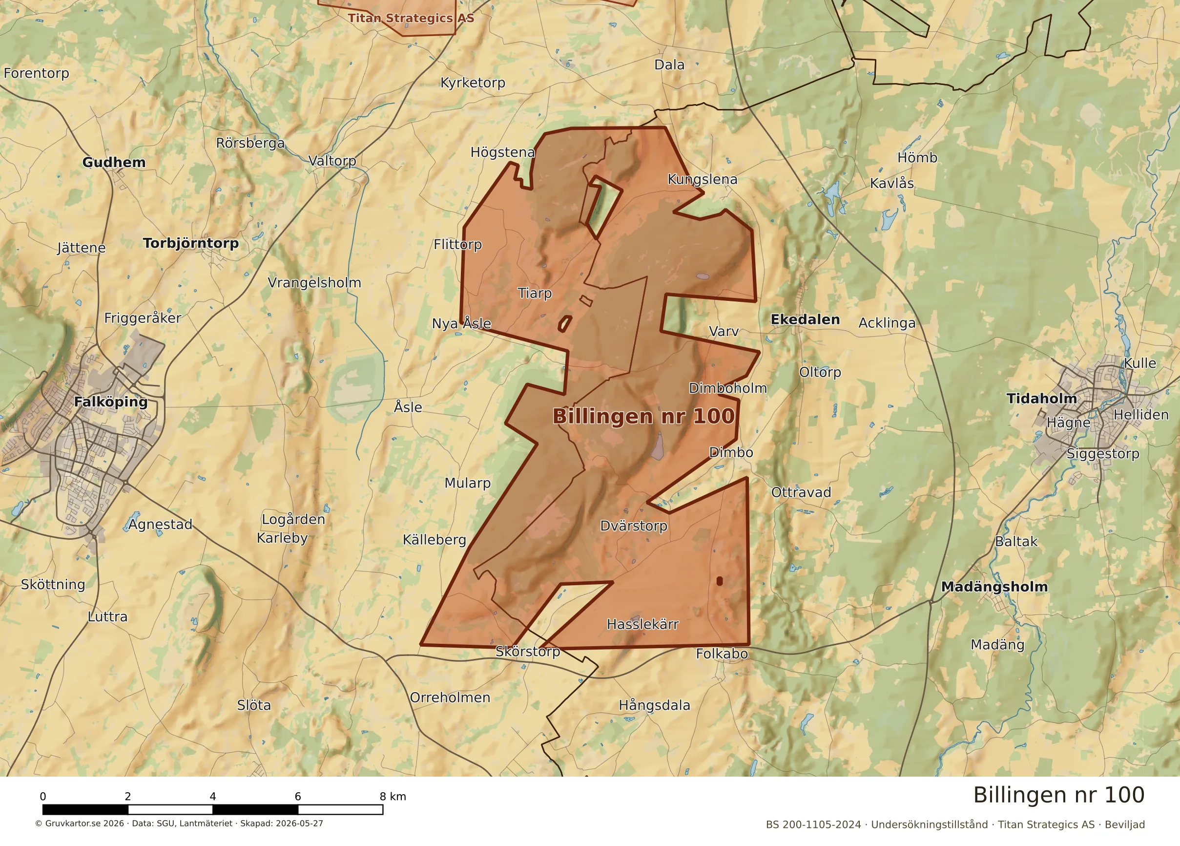 Närkarta över Billingen nr 100