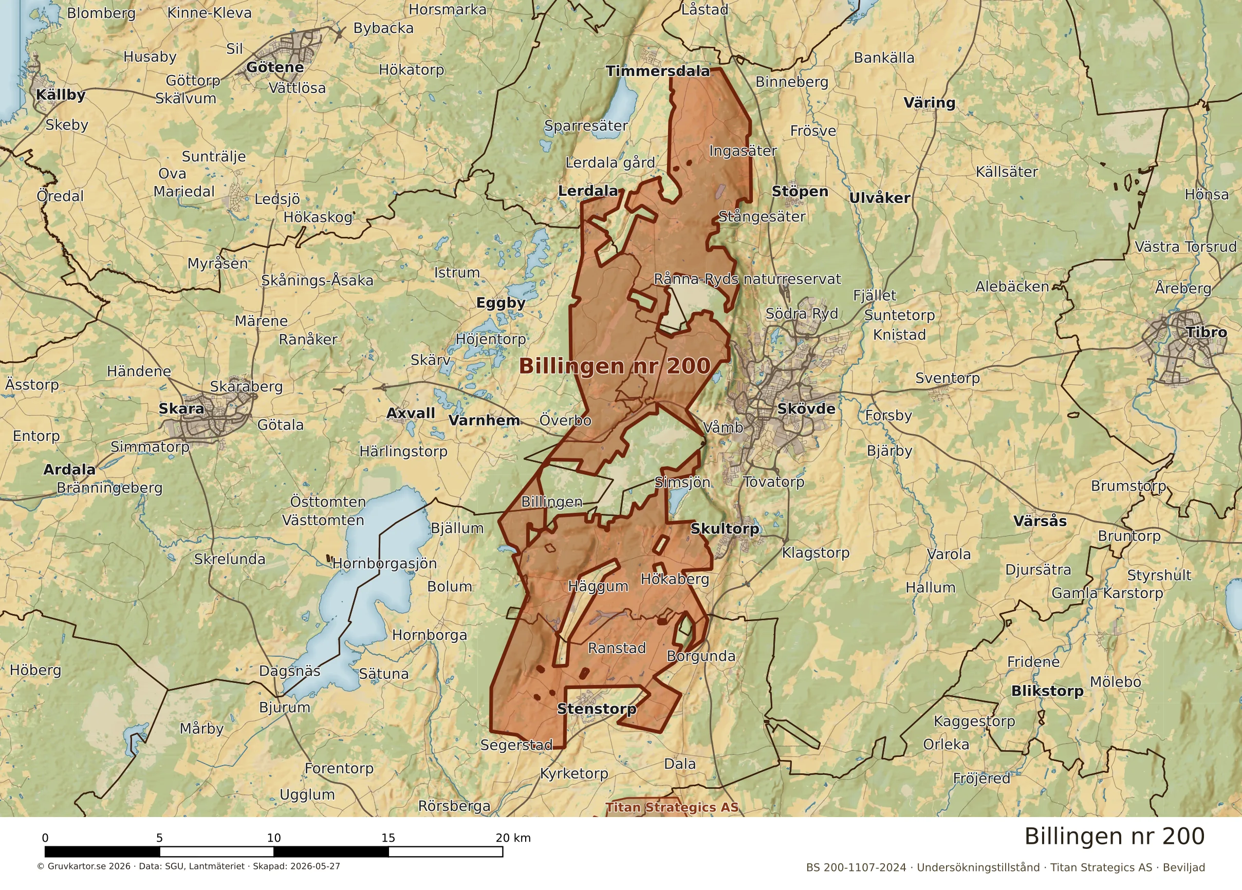 Närkarta över Billingen nr 200