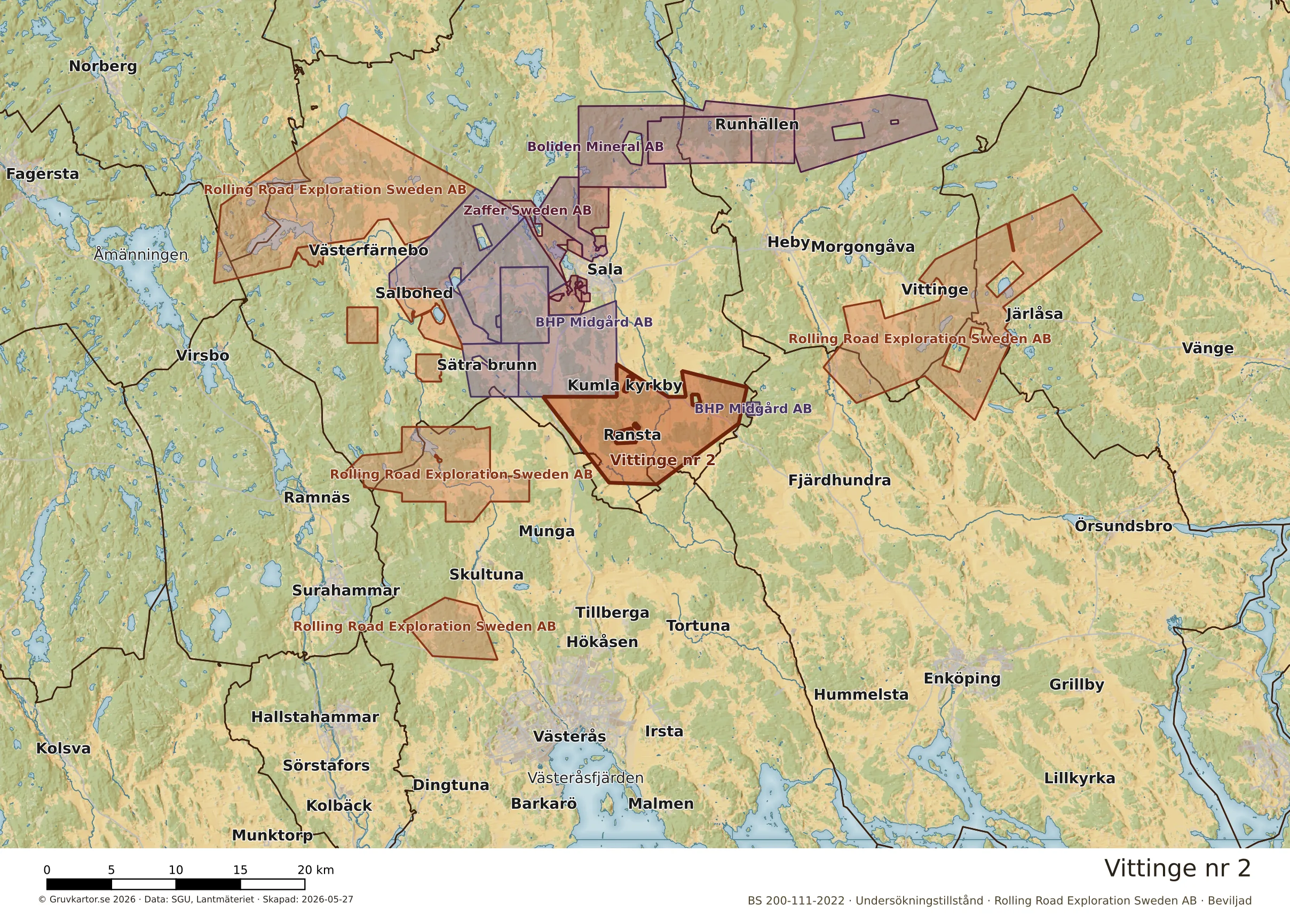 Översiktskarta över Vittinge nr 2 i sitt landskap