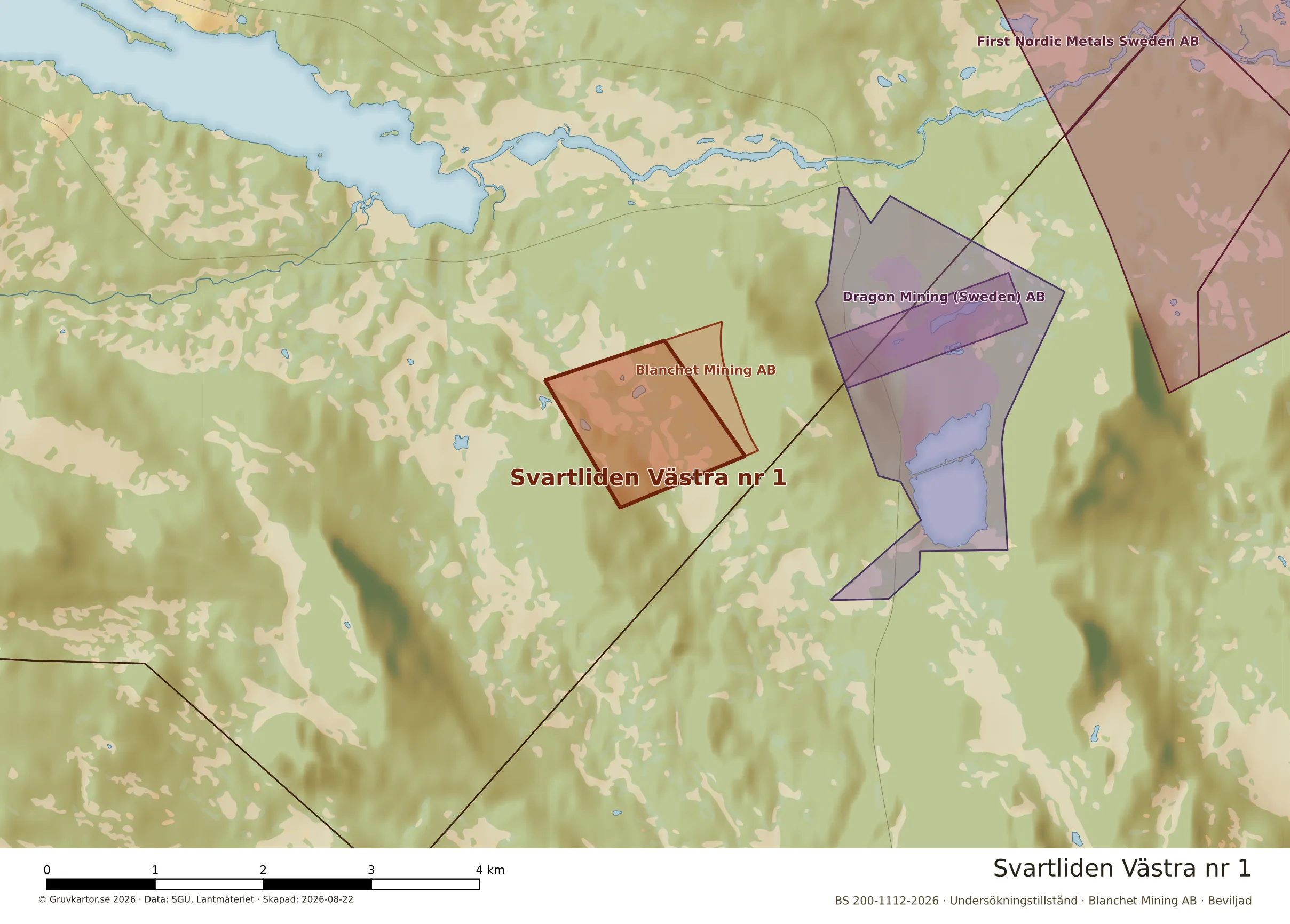 Närkarta över Svartliden Västra nr 1