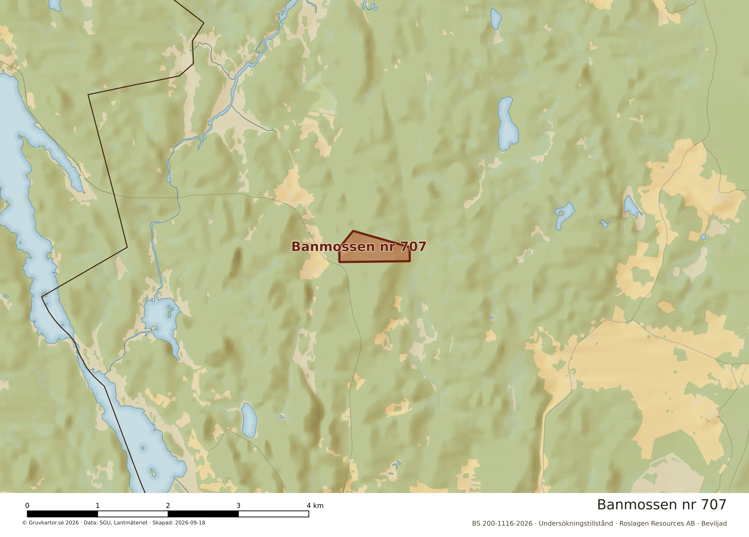 Närkarta över Banmossen nr 707