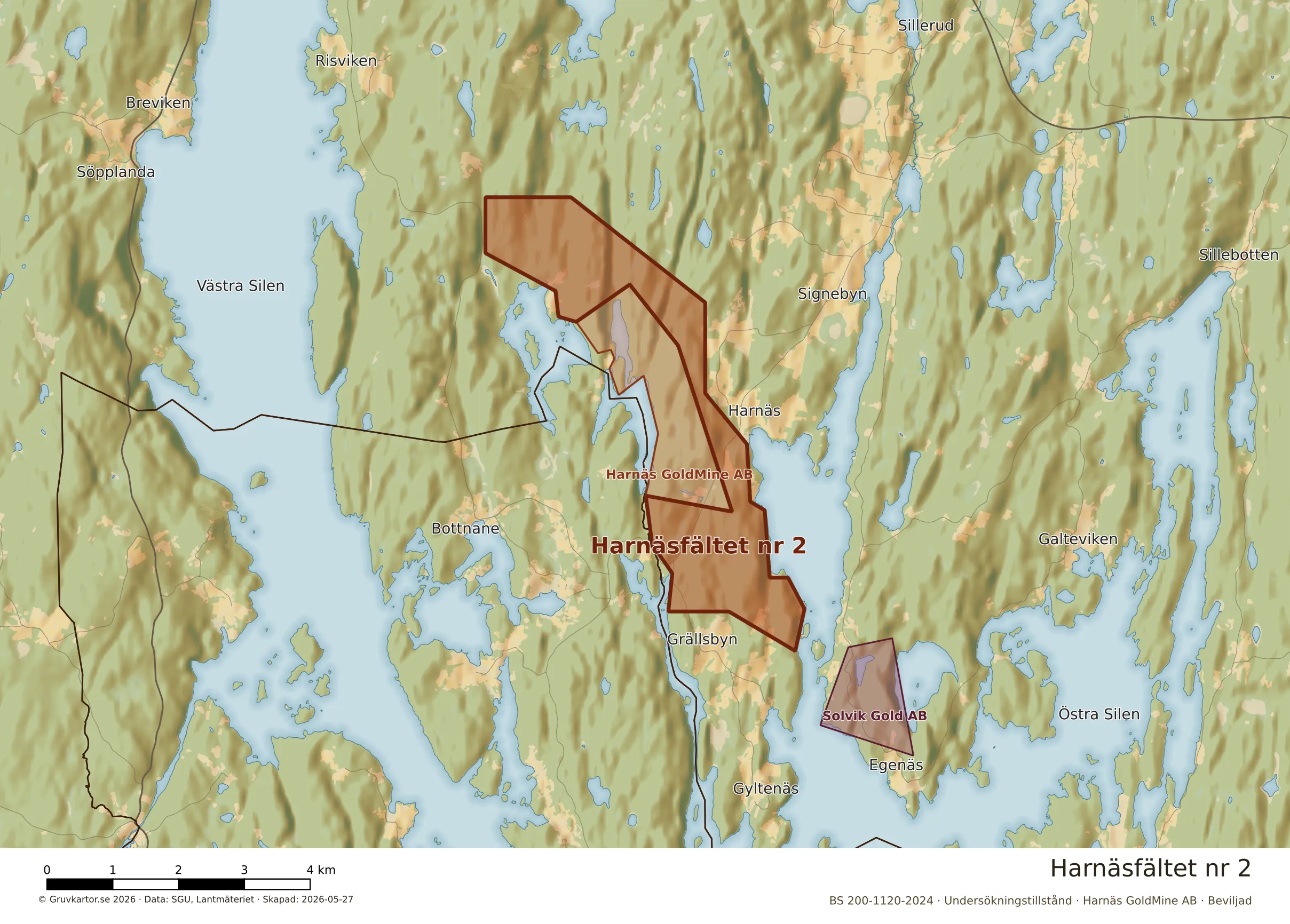 Närkarta över Harnäsfältet nr 2