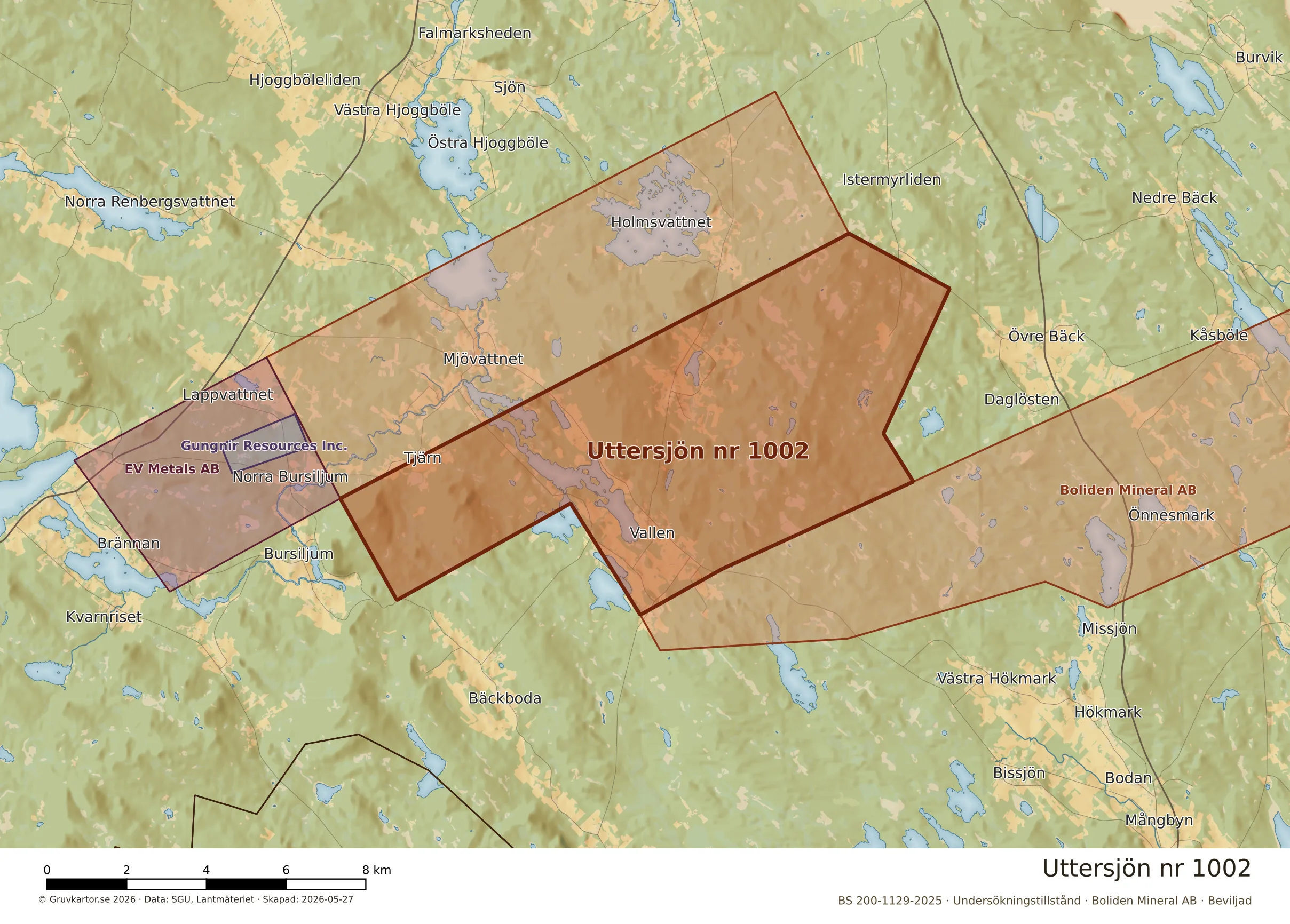 Närkarta över Uttersjön nr 1002