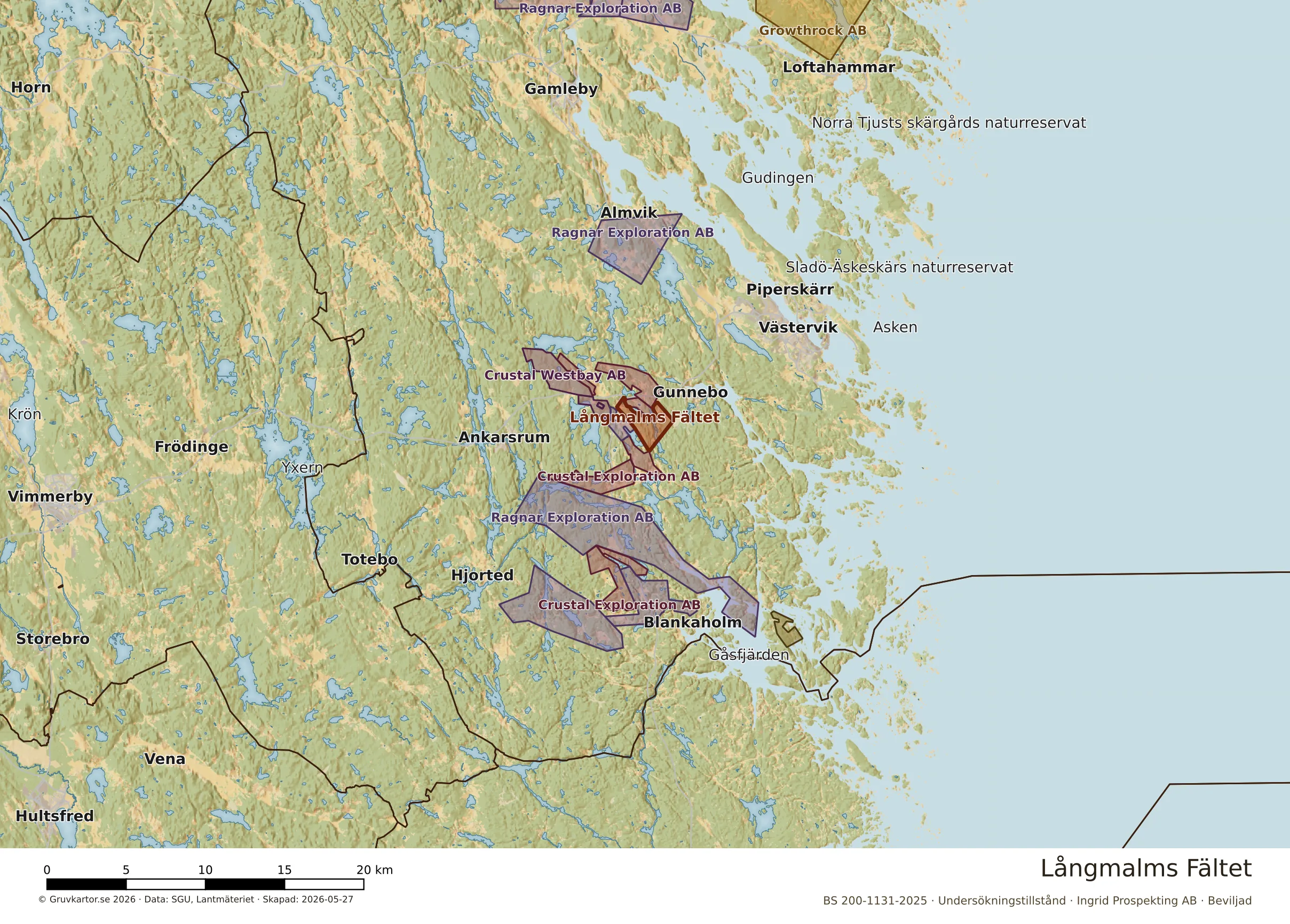 Översiktskarta över Långmalms Fältet i sitt landskap