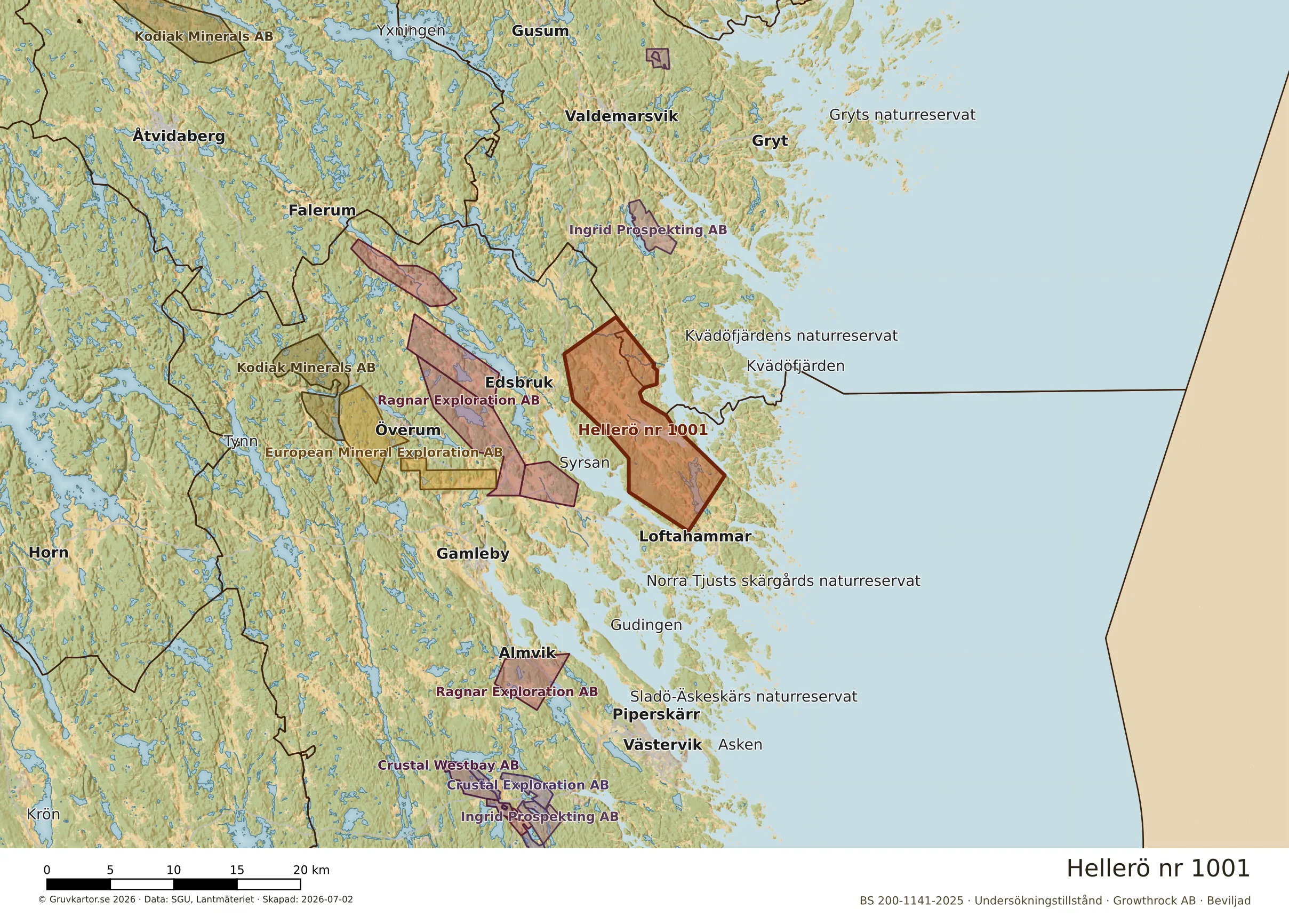 Översiktskarta över Hellerö nr 1001 i sitt landskap