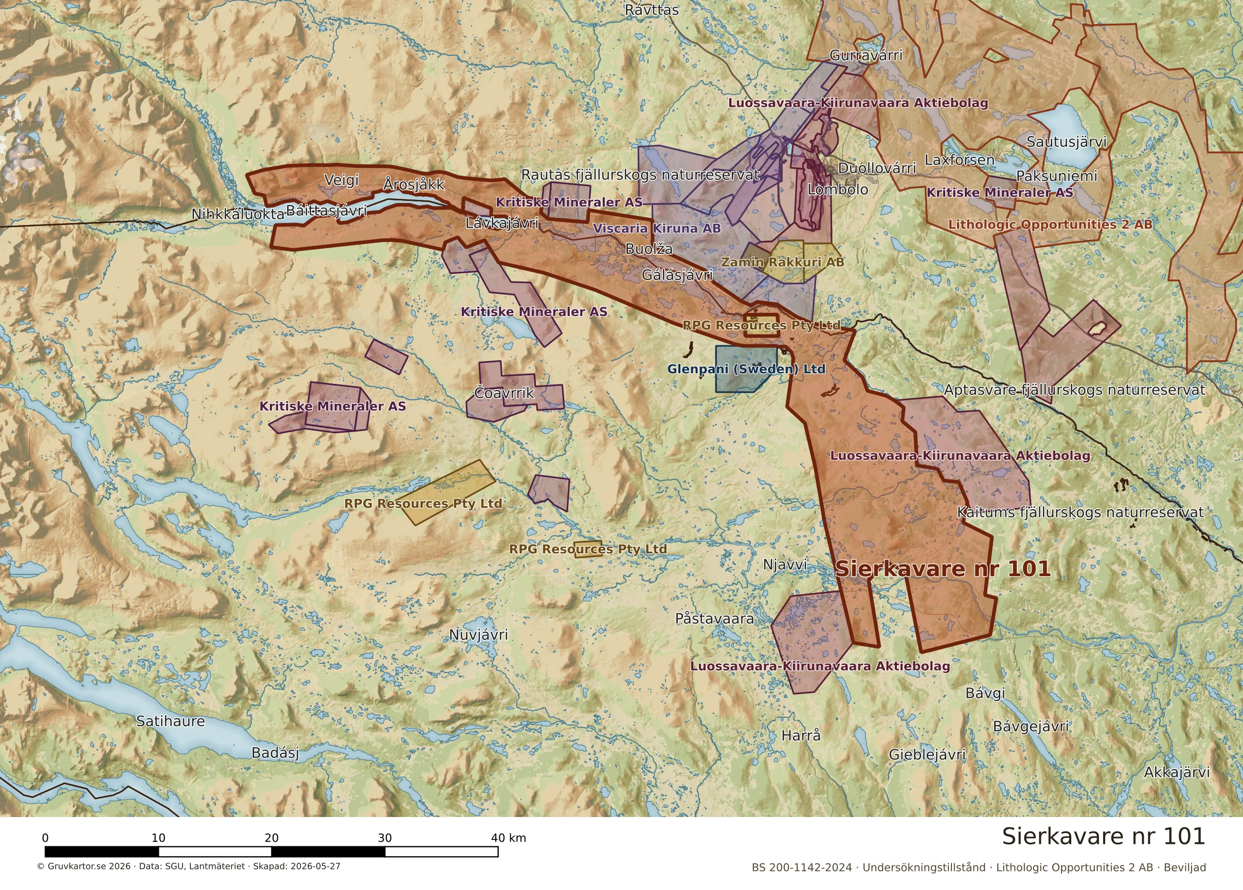 Närkarta över Sierkavare nr 101
