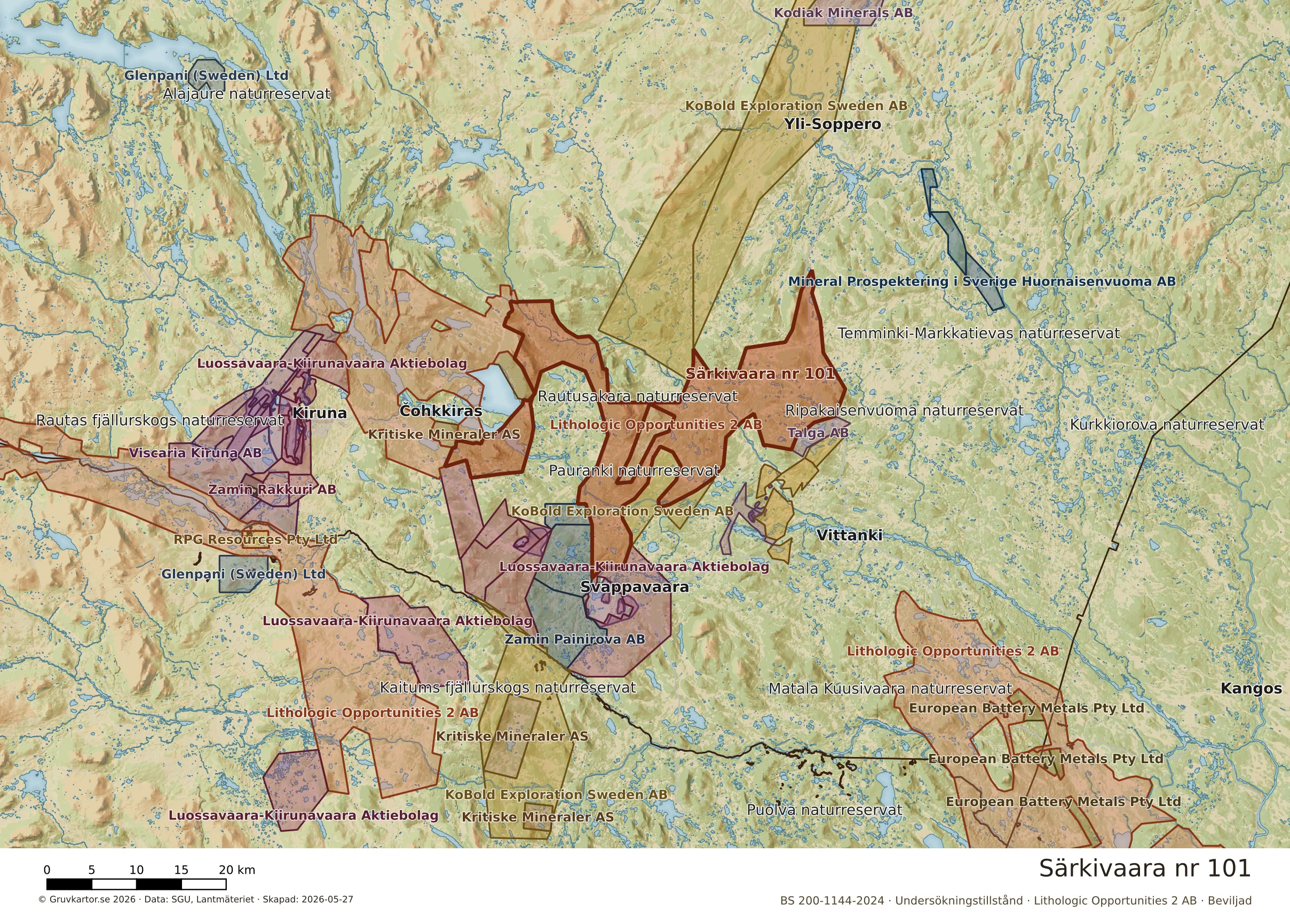 Översiktskarta över Särkivaara nr 101 i sitt landskap