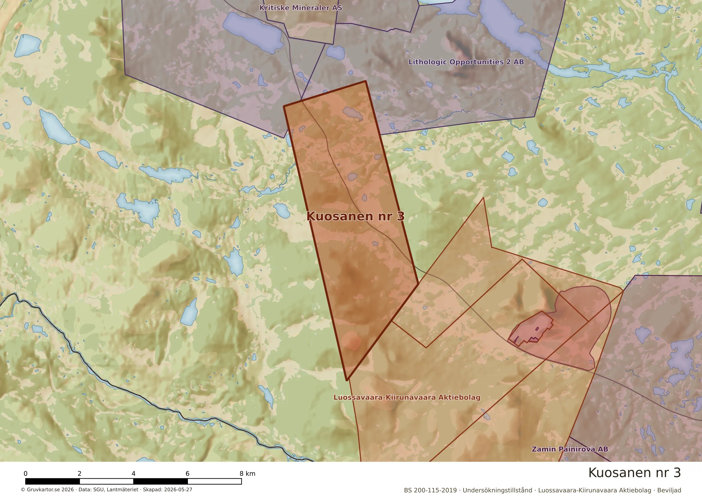 Närkarta över Kuosanen nr 3