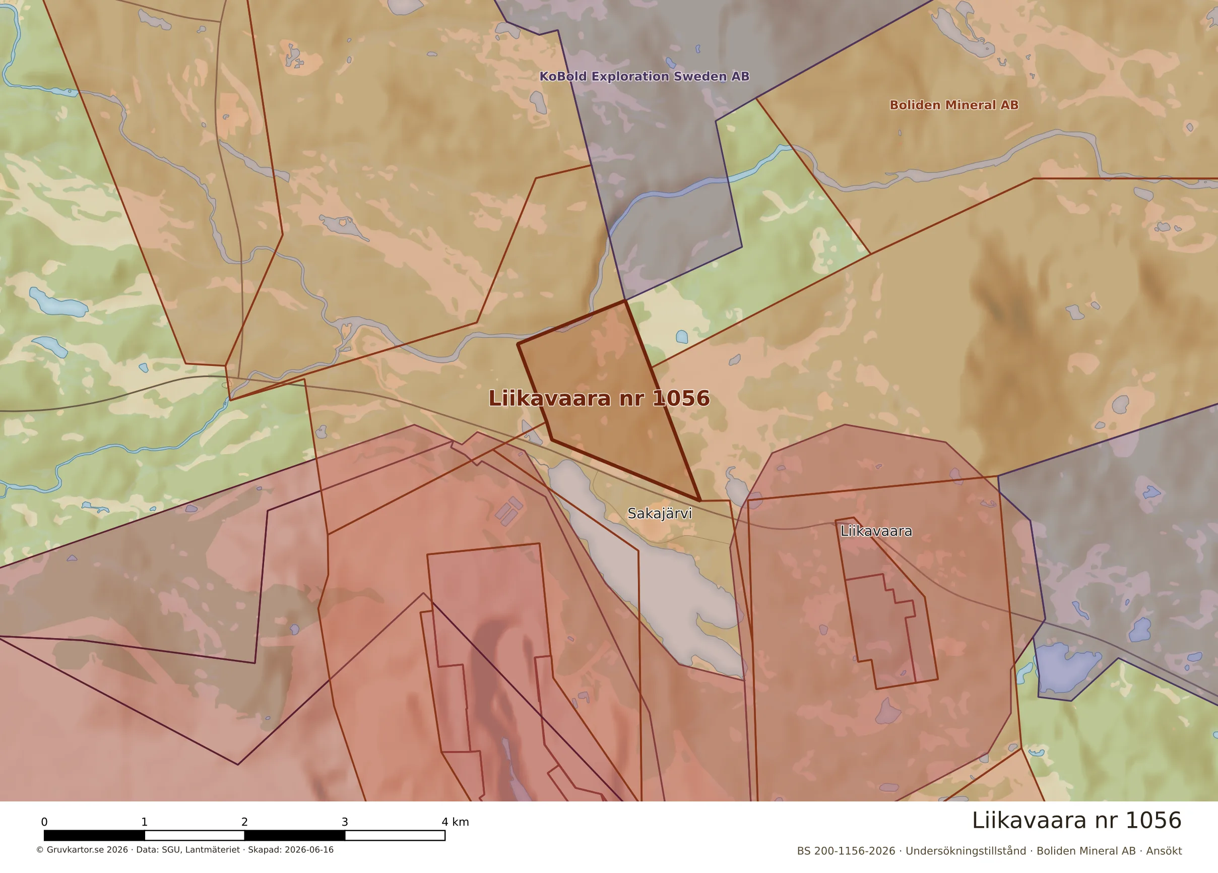 Närkarta över Liikavaara nr 1056
