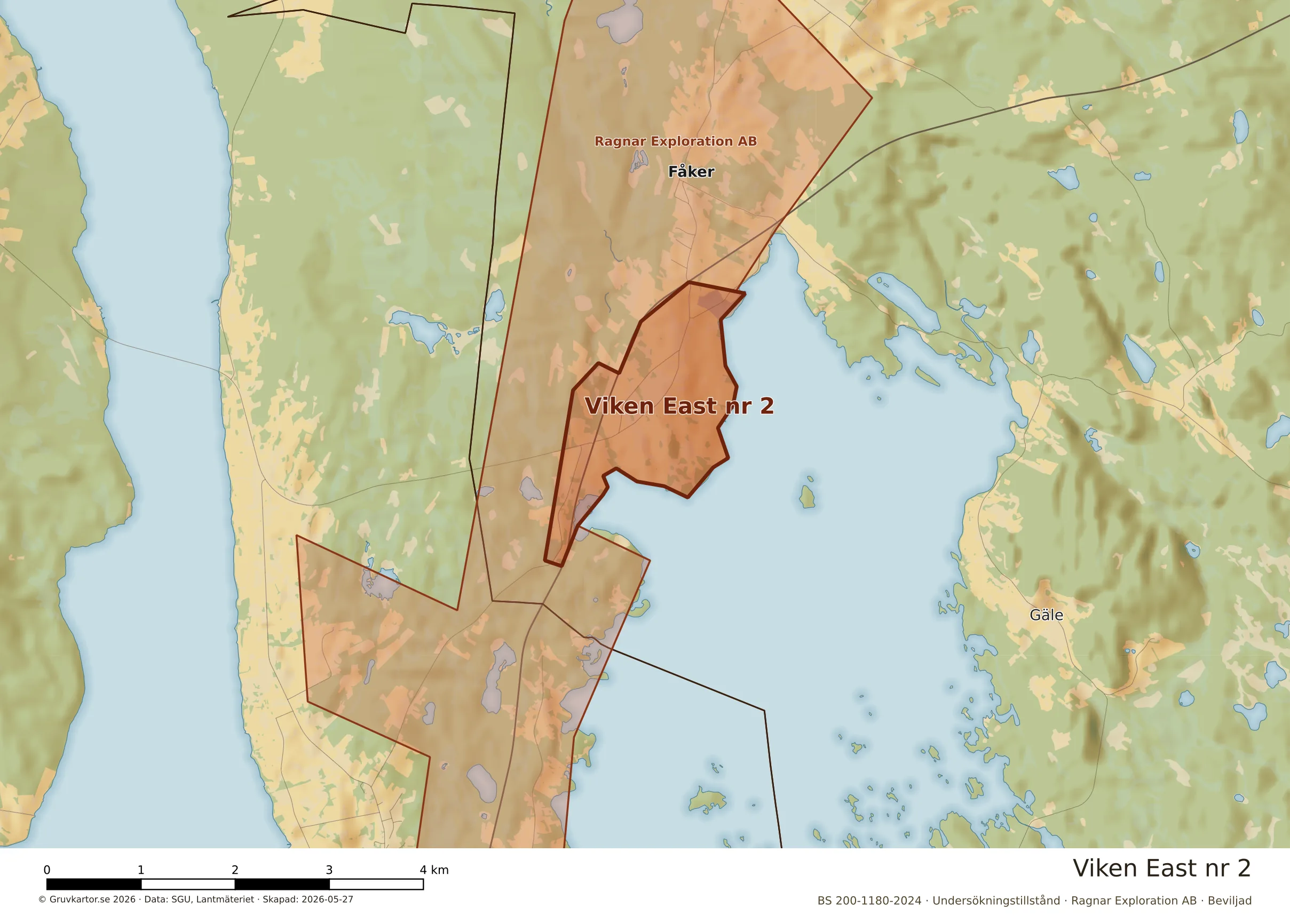 Närkarta över Viken East nr 2