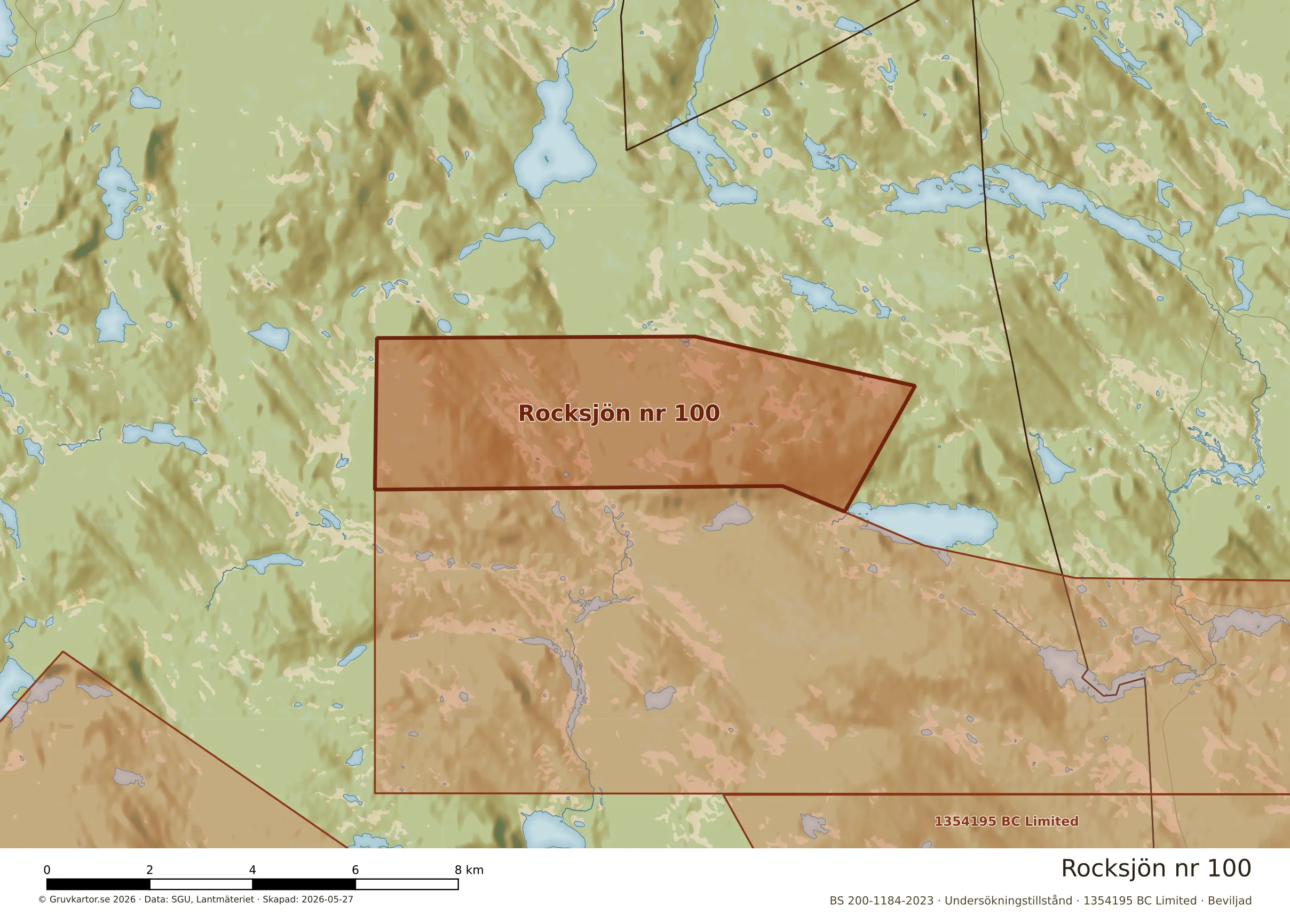 Närkarta över Rocksjön nr 100