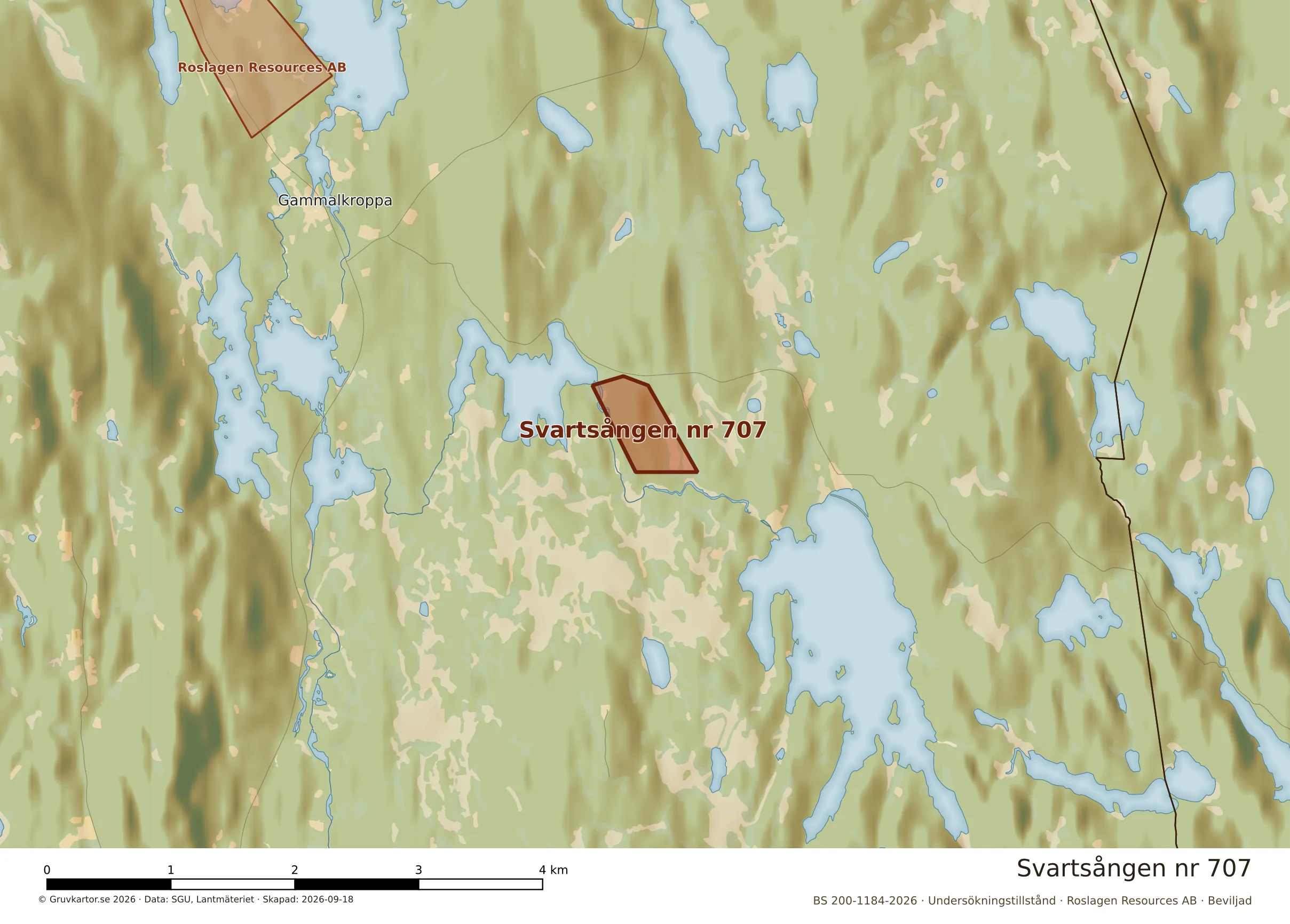 Närkarta över Svartsången nr 707