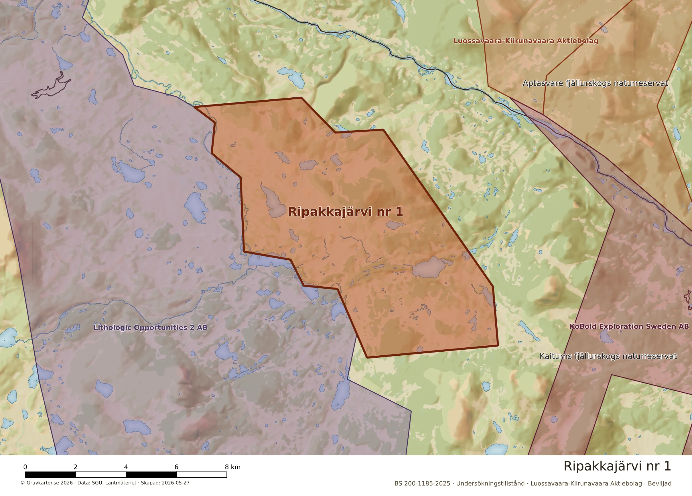 Närkarta över Ripakkajärvi nr 1