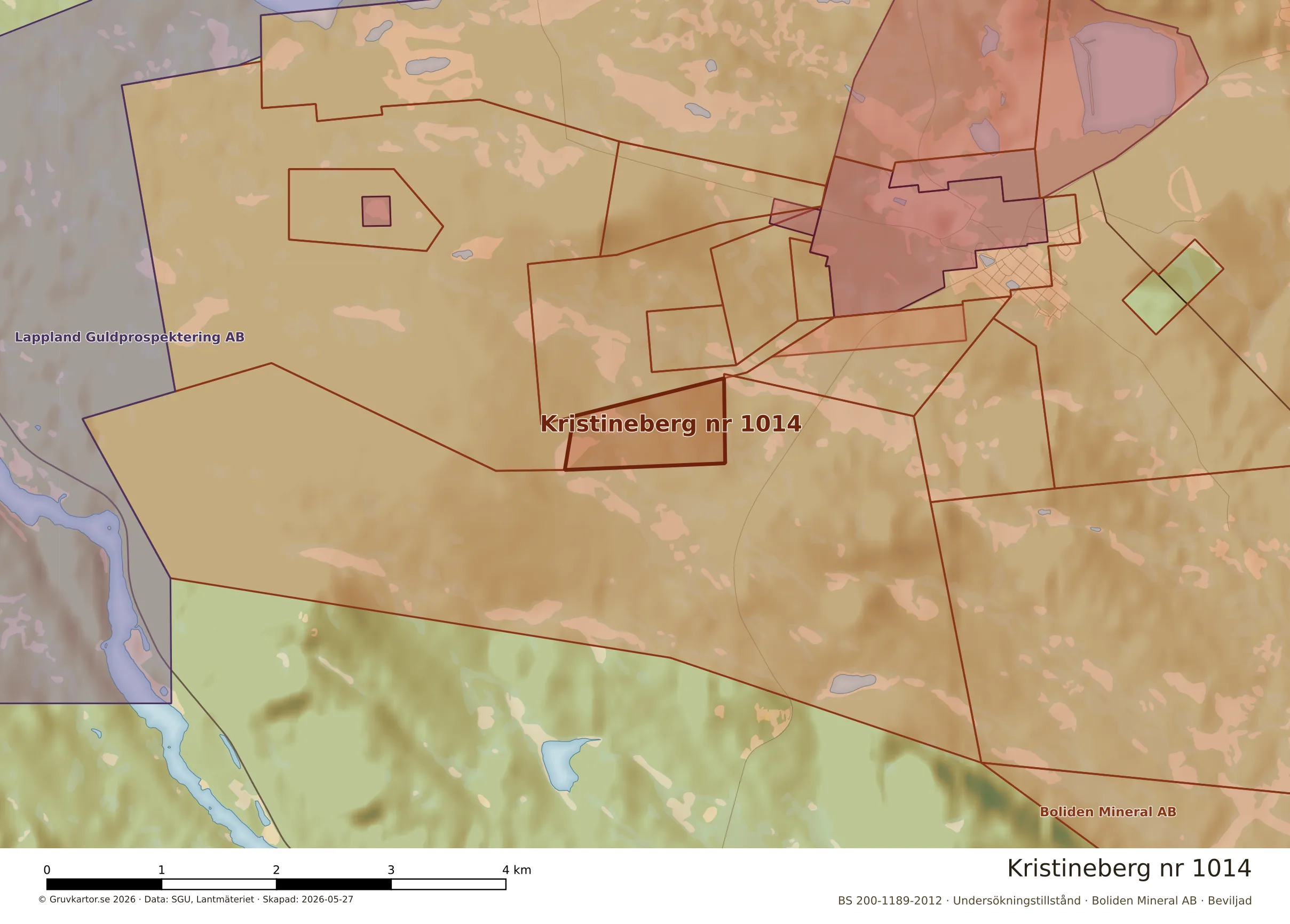 Närkarta över Kristineberg nr 1014