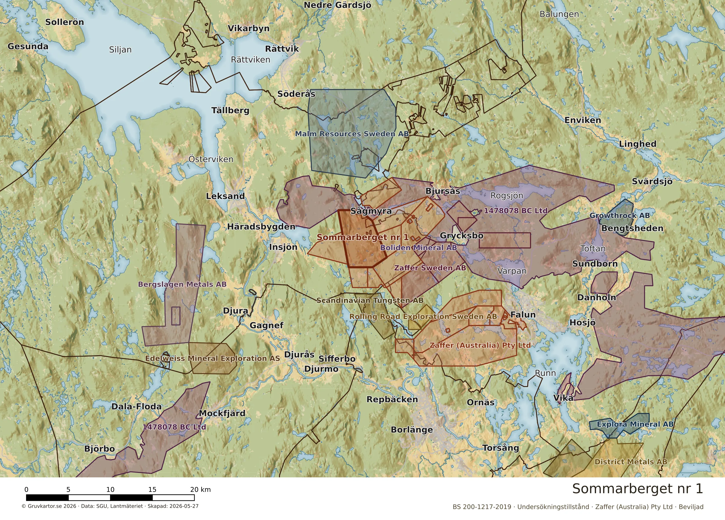 Översiktskarta över Sommarberget nr 1 i sitt landskap