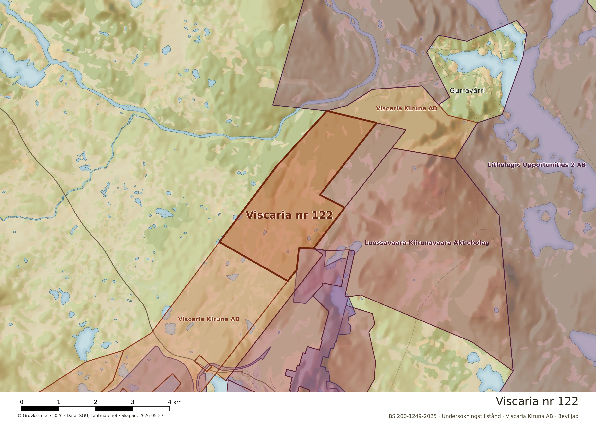 Närkarta över Viscaria nr 122