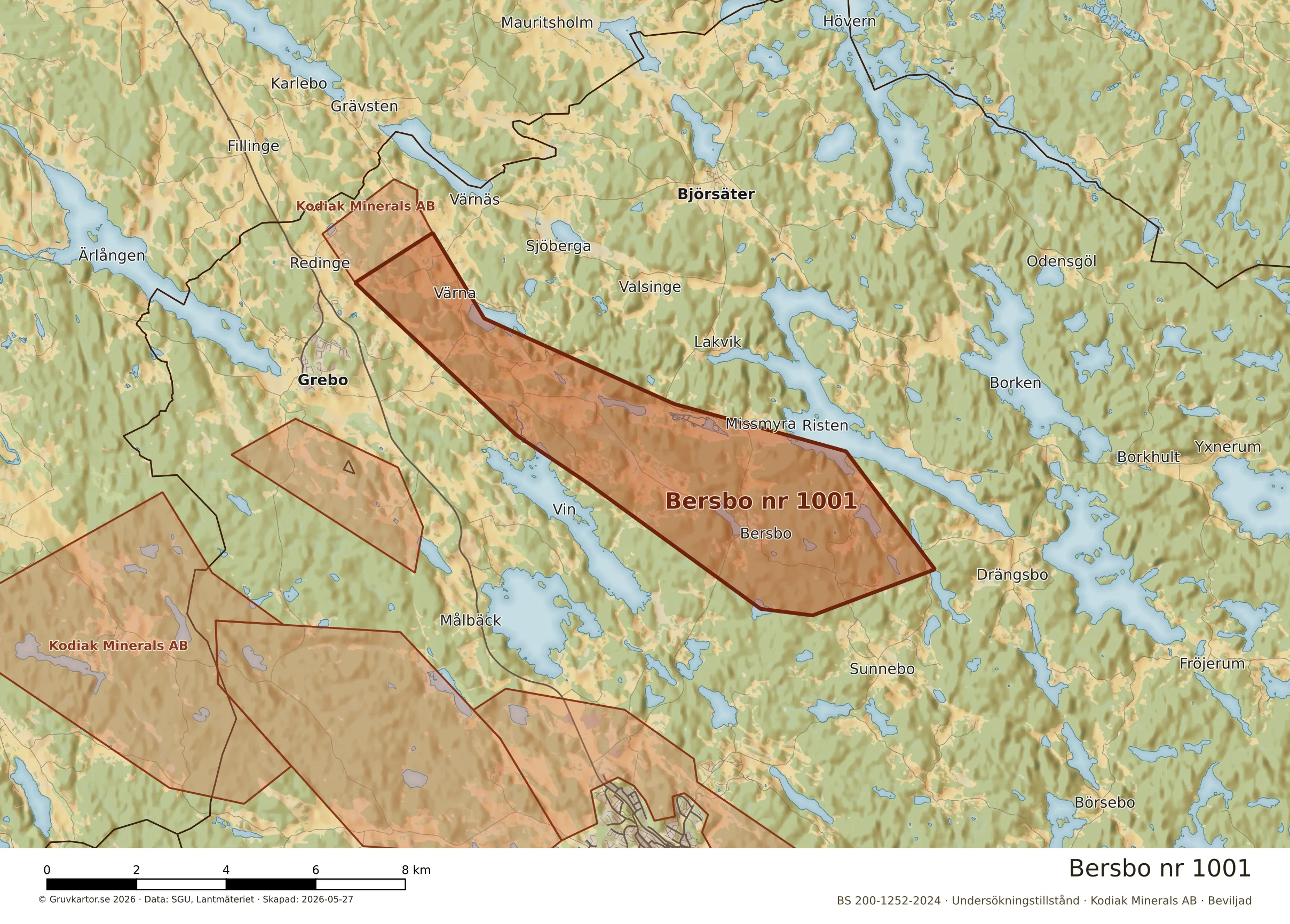 Närkarta över Bersbo nr 1001