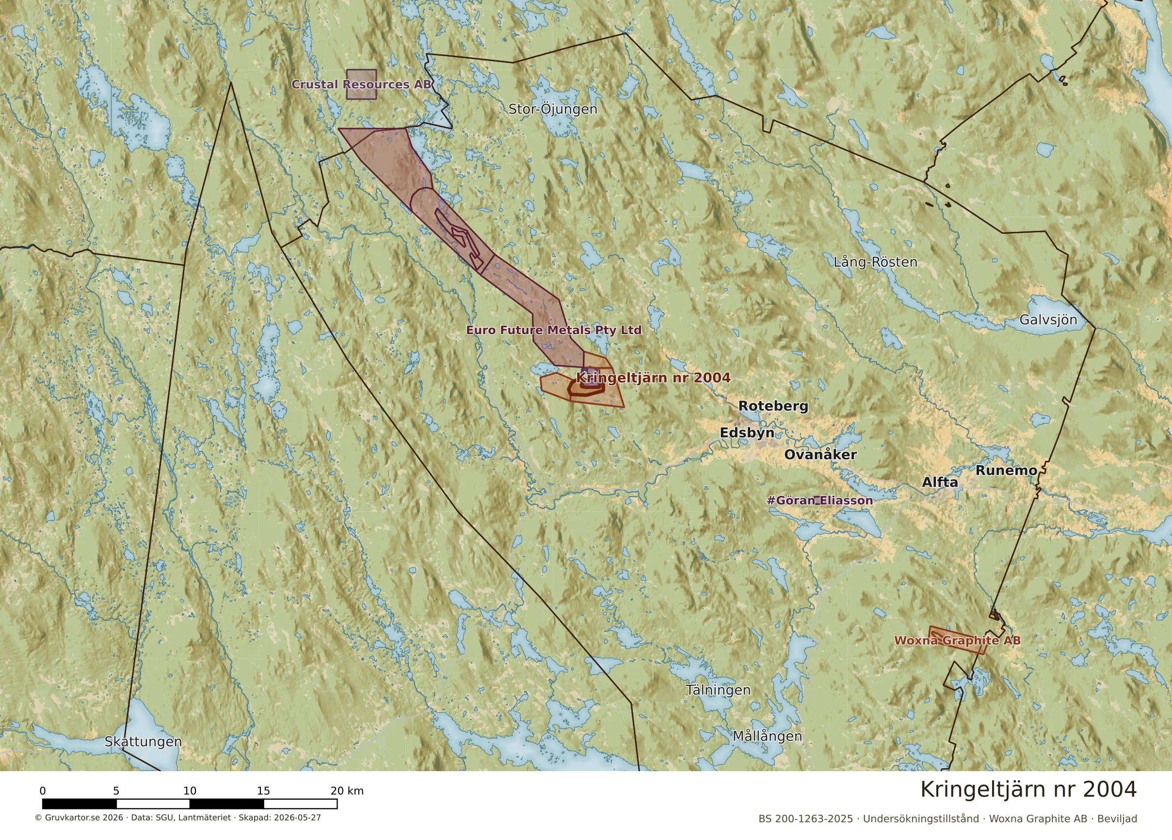 Översiktskarta över Kringeltjärn nr 2004 i sitt landskap