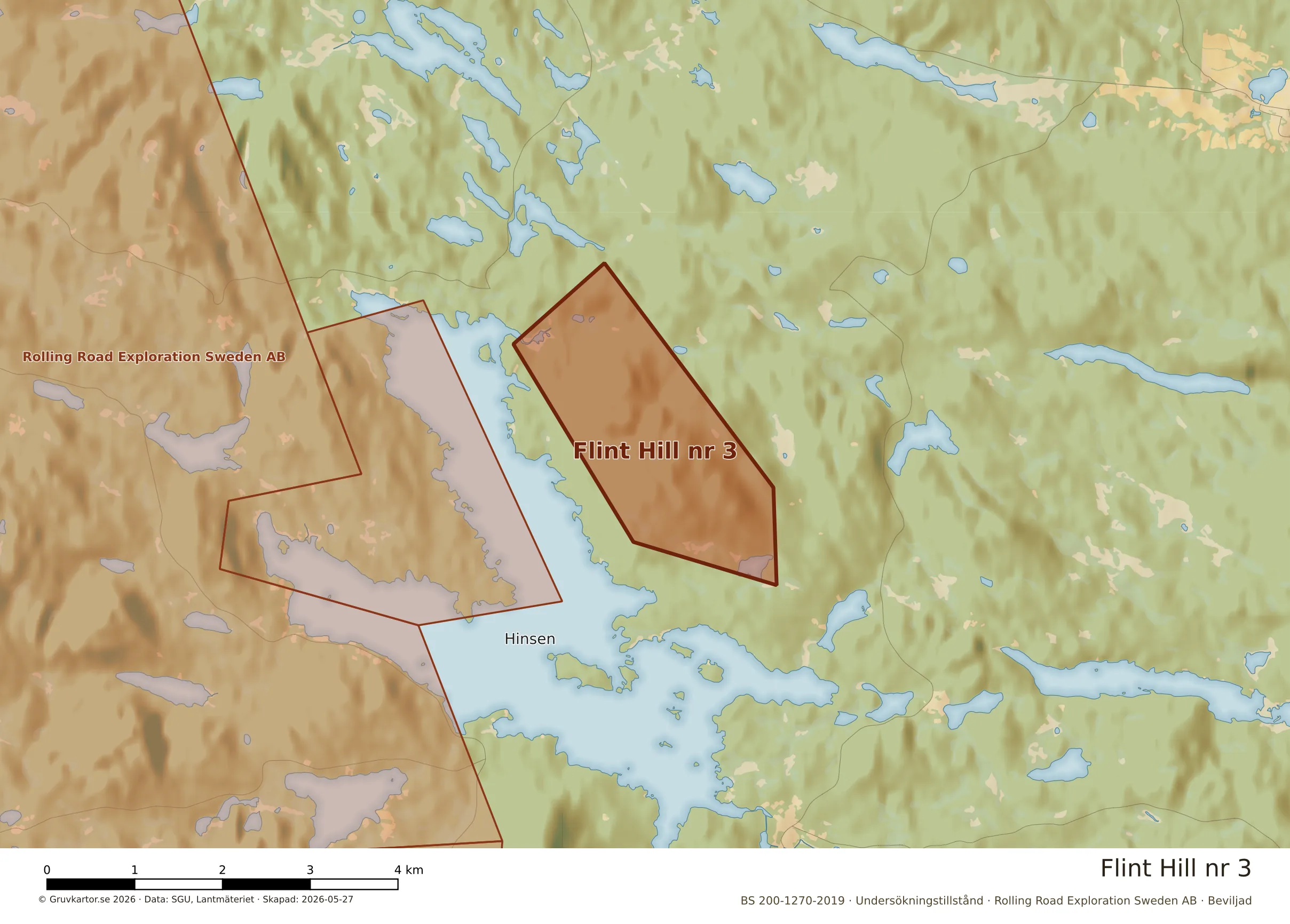 Närkarta över Flint Hill nr 3