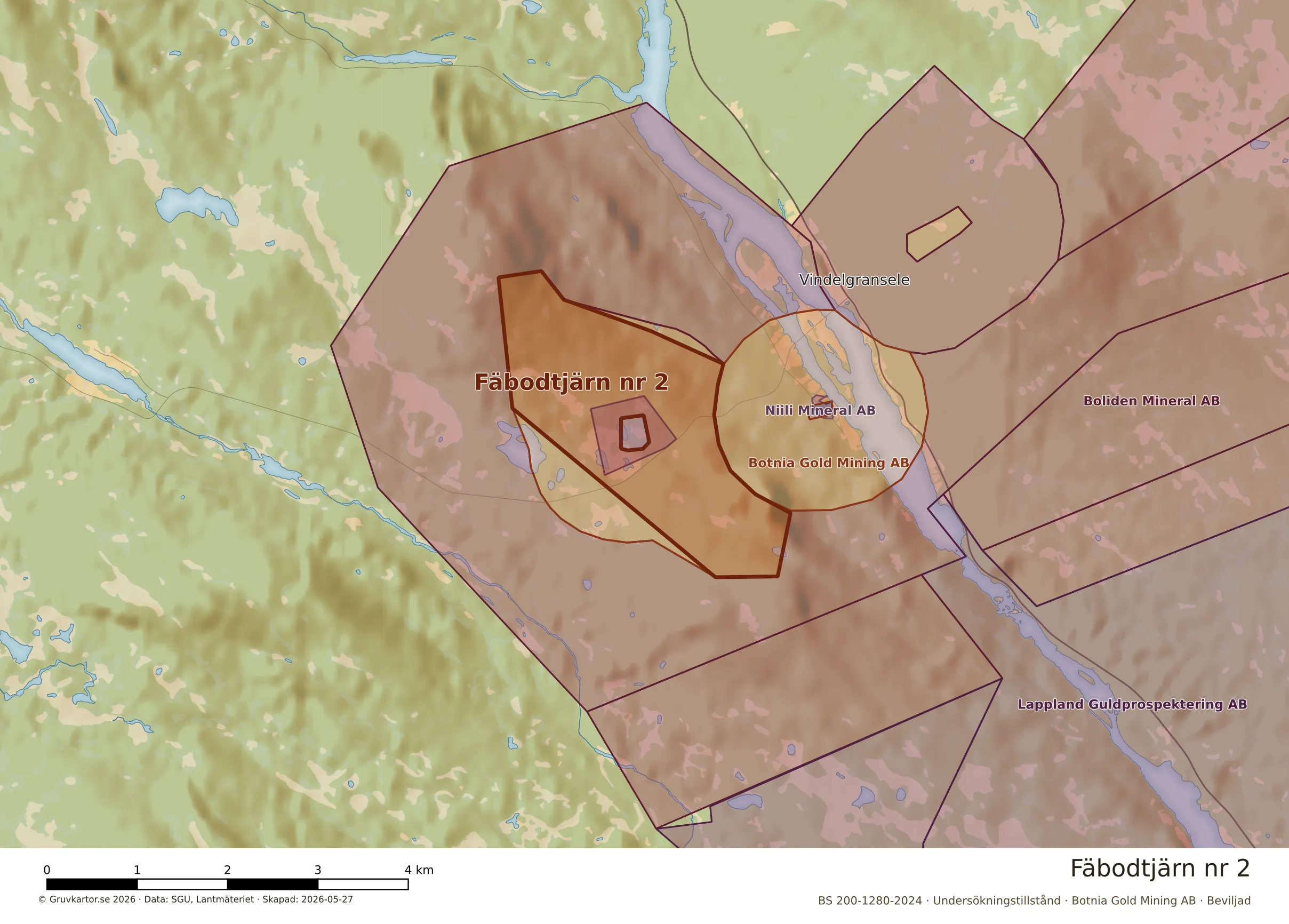 Närkarta över Fäbodtjärn nr 2