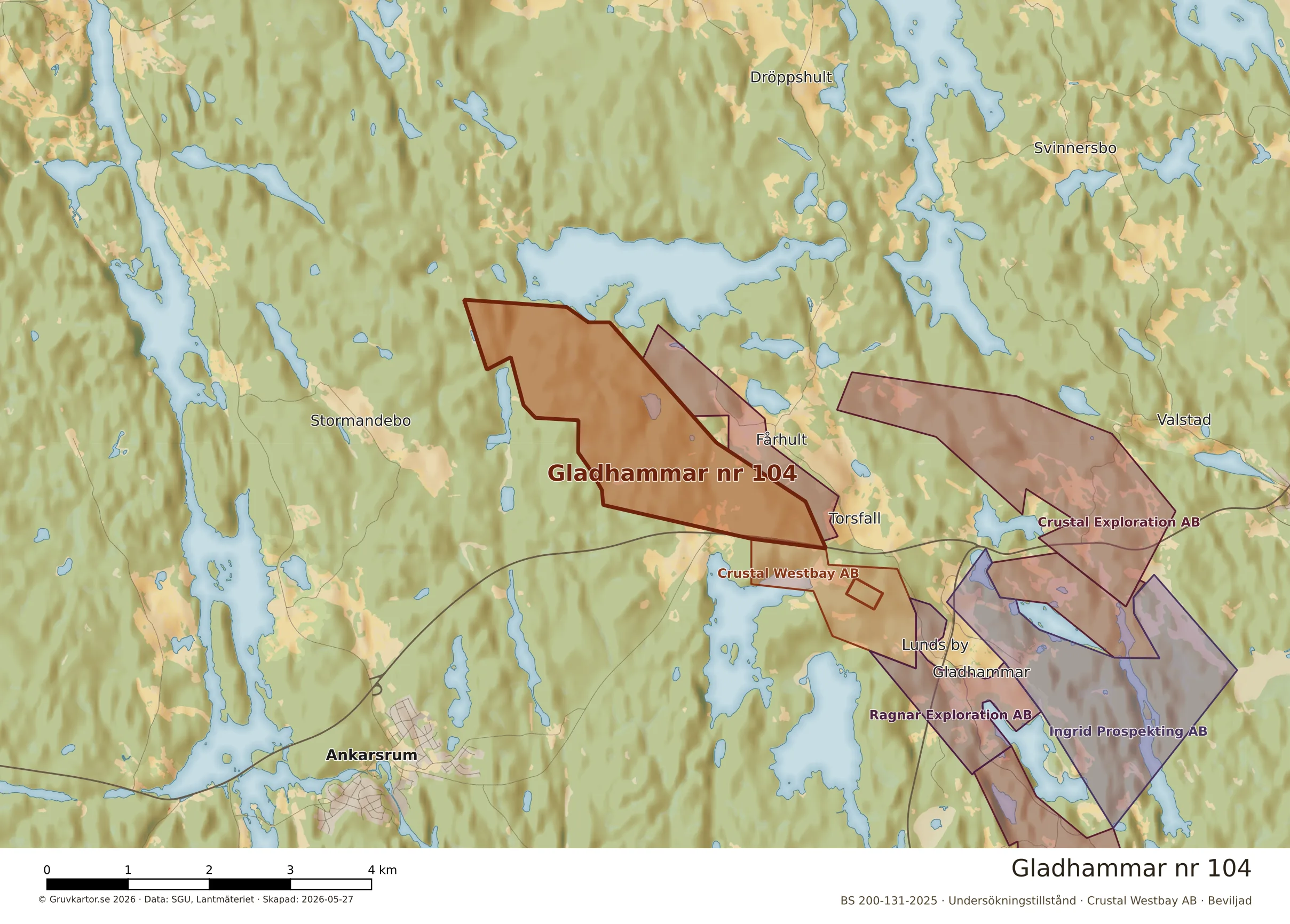 Närkarta över Gladhammar nr 104