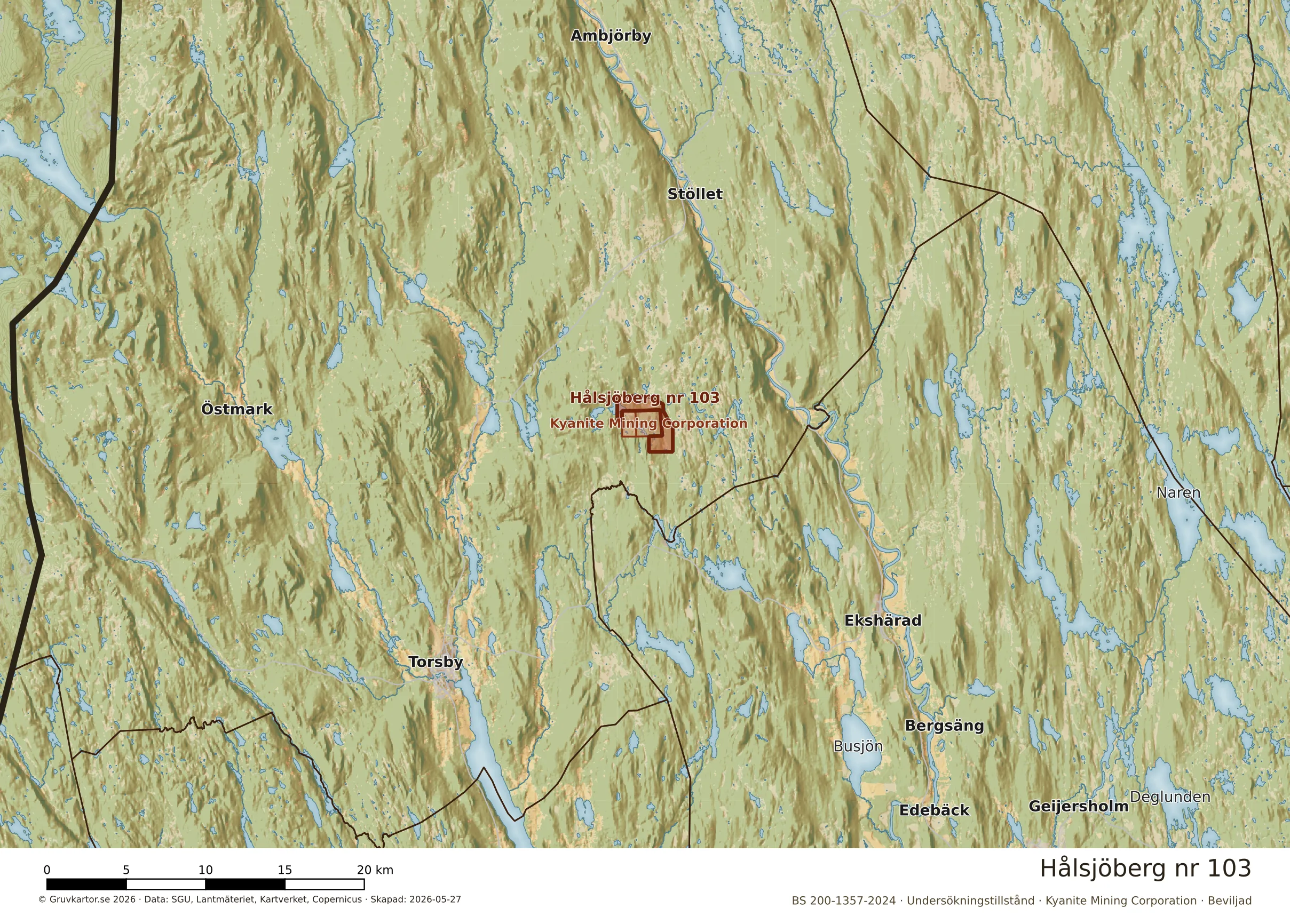 Översiktskarta över Hålsjöberg nr 103 i sitt landskap