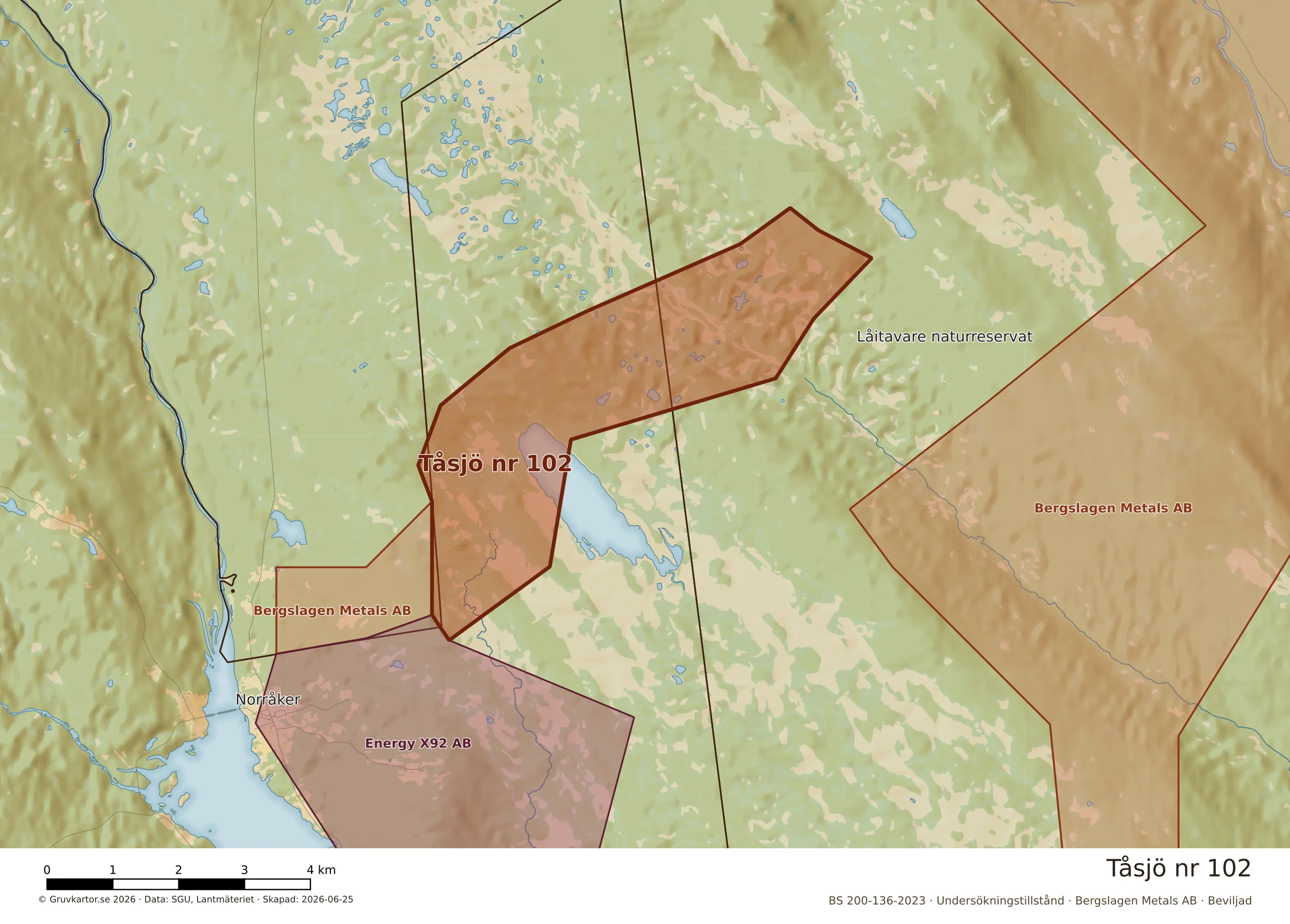 Närkarta över Tåsjö nr 102