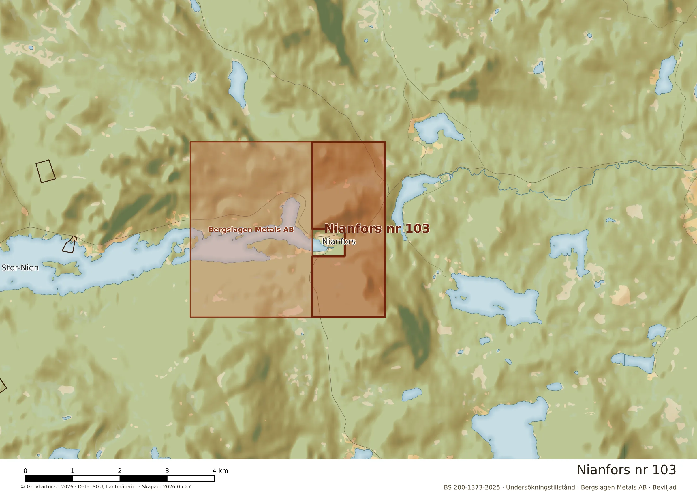 Närkarta över Nianfors nr 103