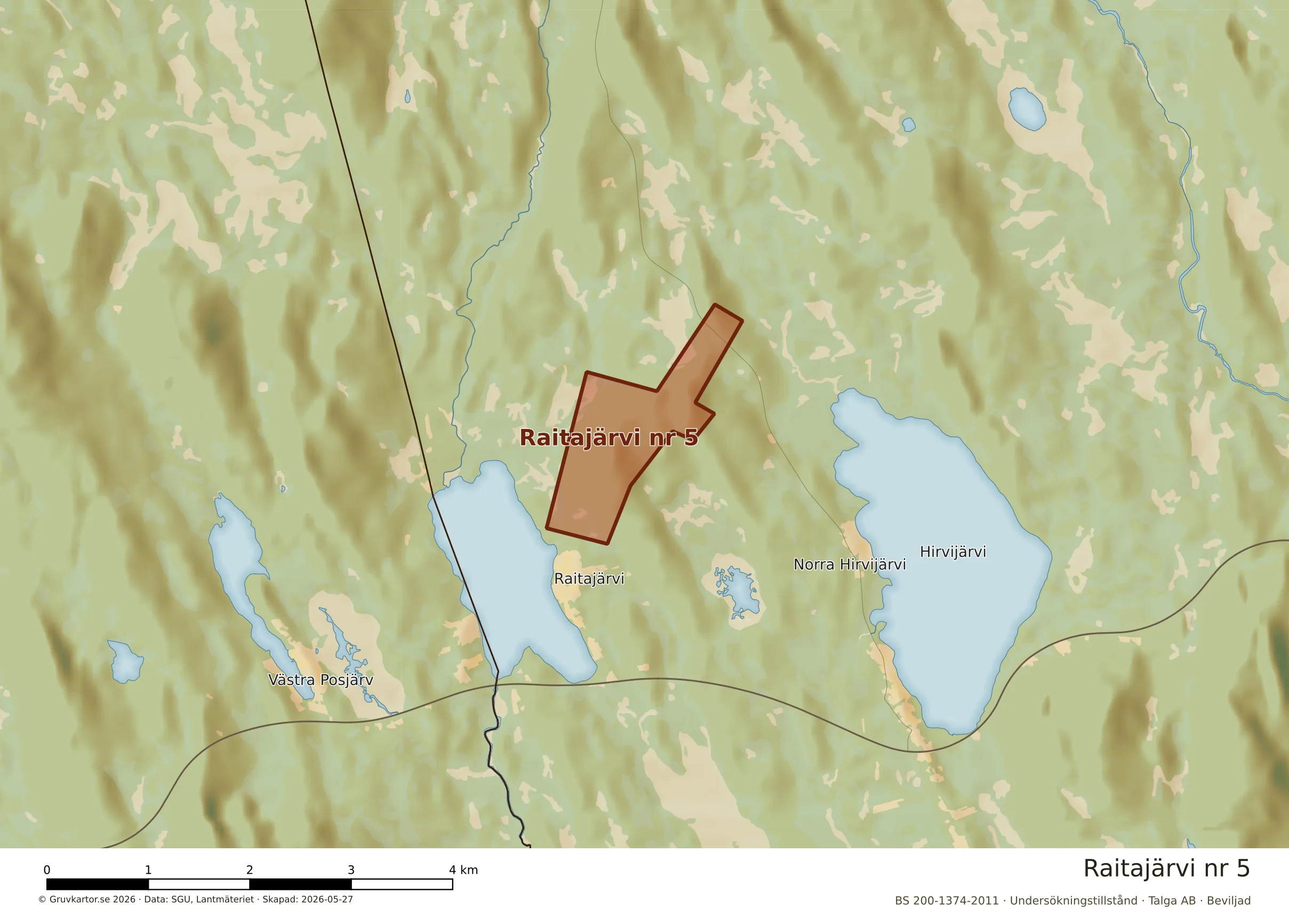 Närkarta över Raitajärvi nr 5