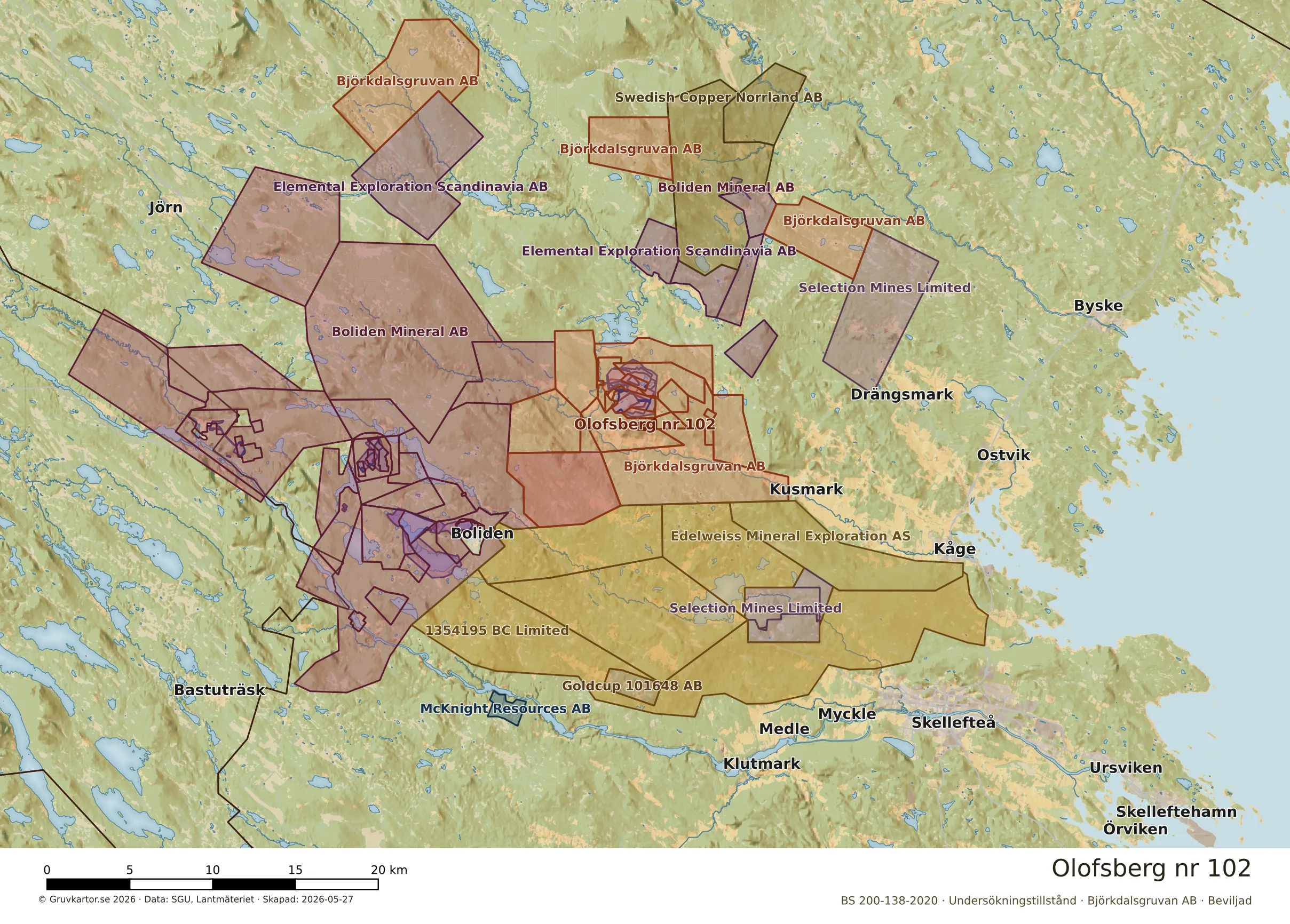 Översiktskarta över Olofsberg nr 102 i sitt landskap