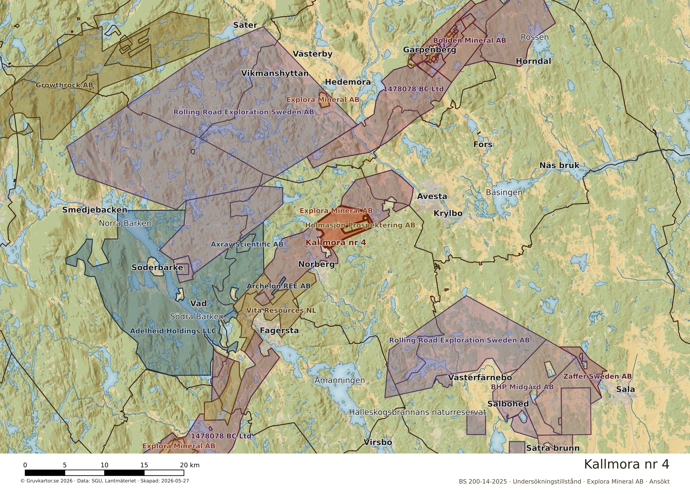 Översiktskarta över Kallmora nr 4 i sitt landskap